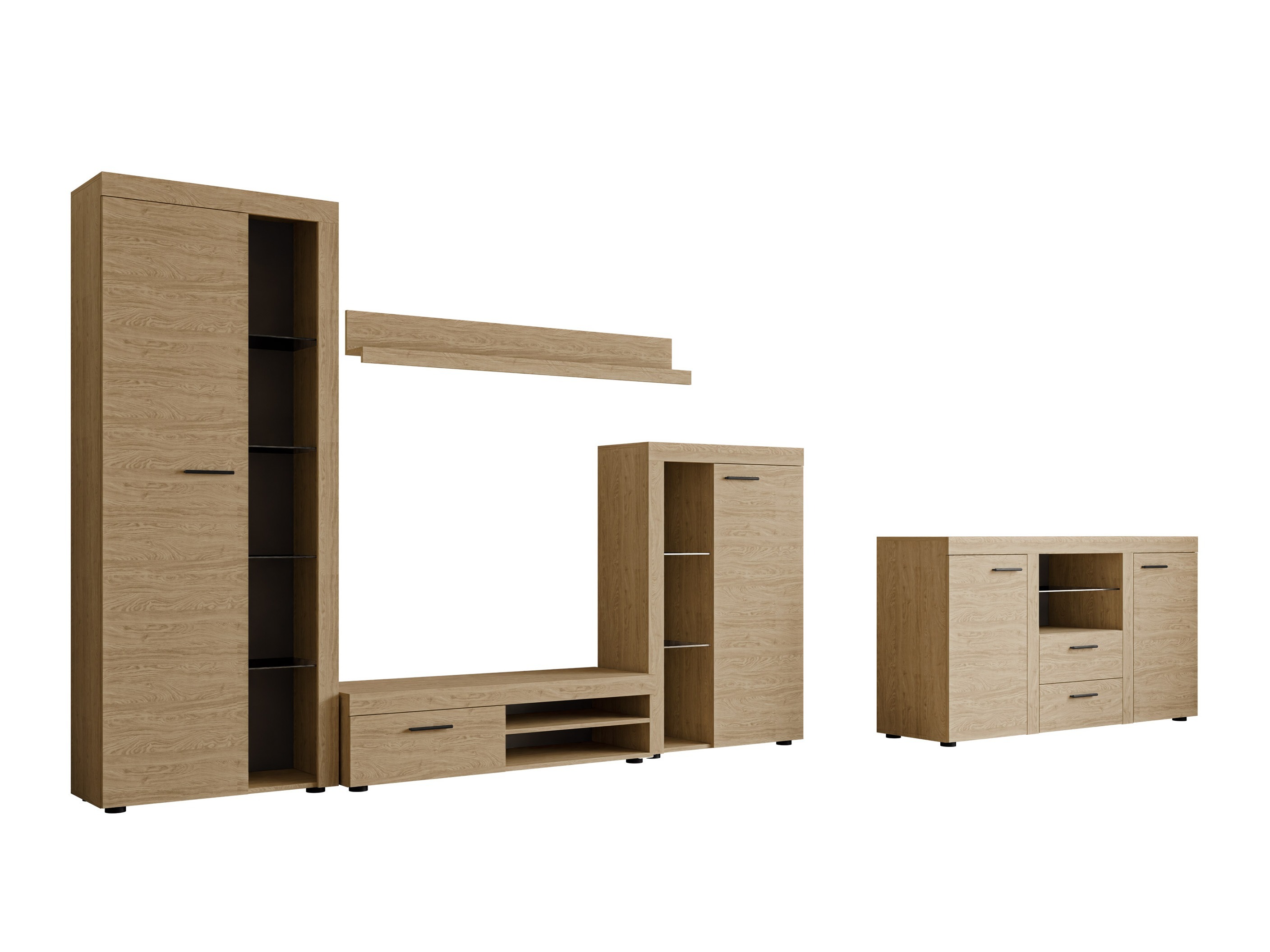Conjunto para sala de estar Univio I (Carvalho)