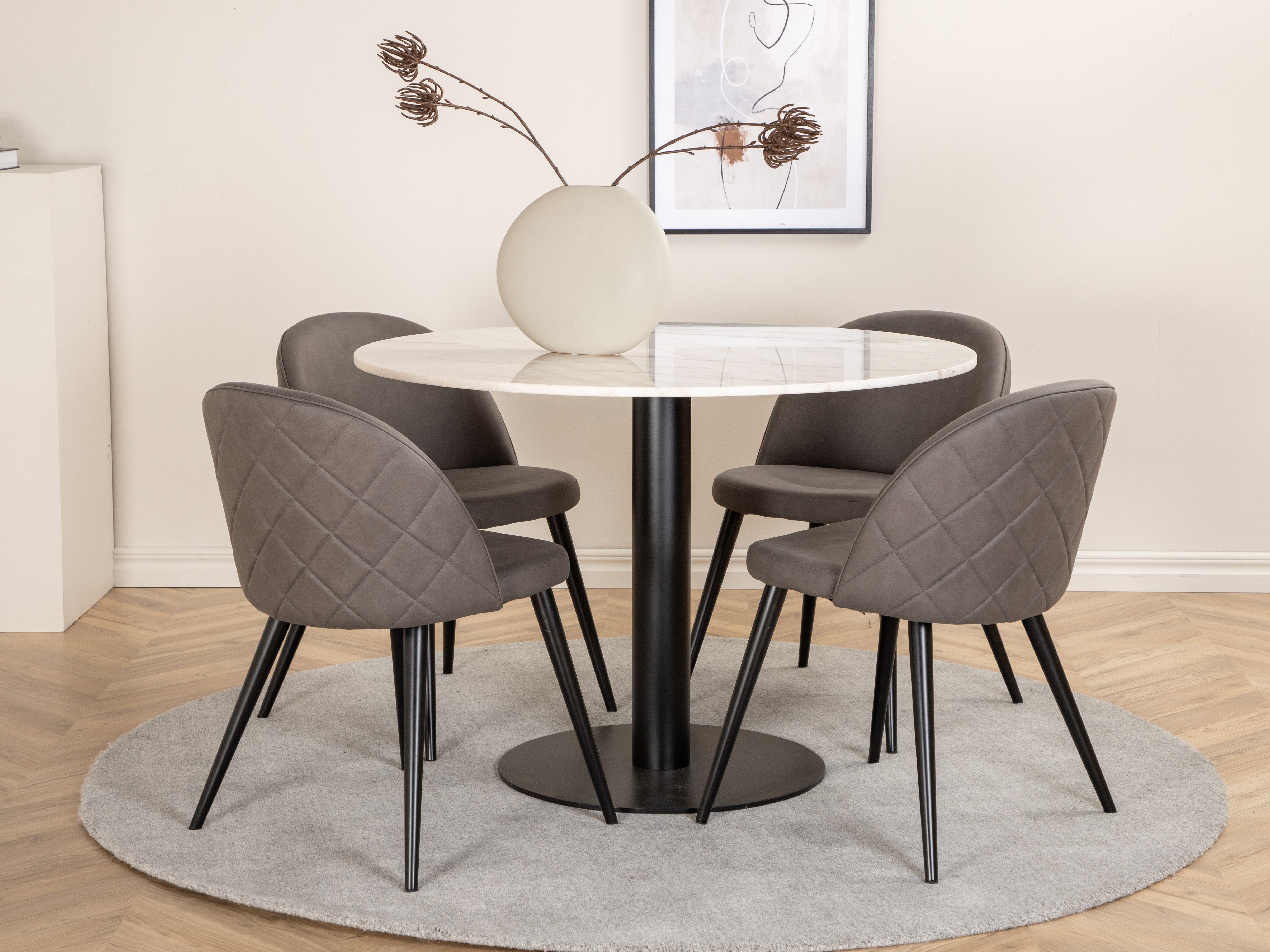 Mesa Dallas 175 (Marmore branco + Preto)