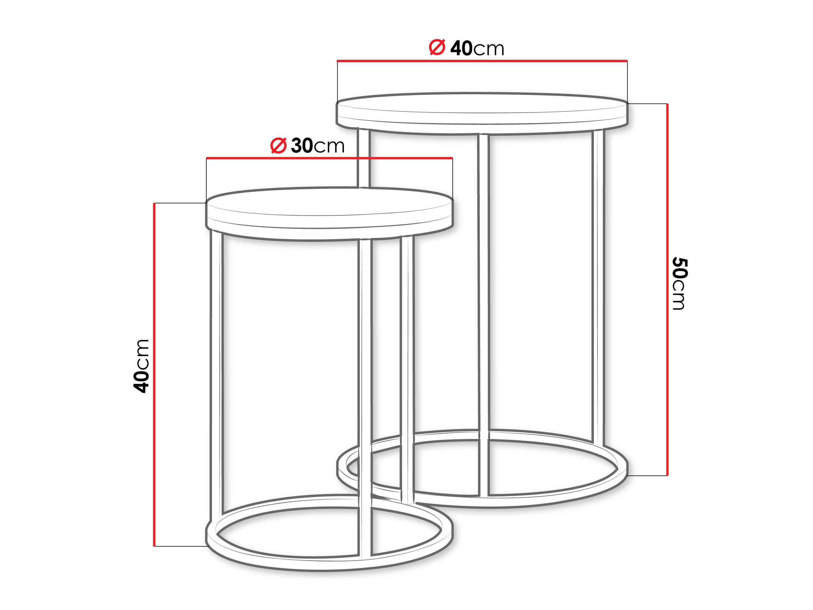 Conjunto de mesas de apoio Iter (Bege)