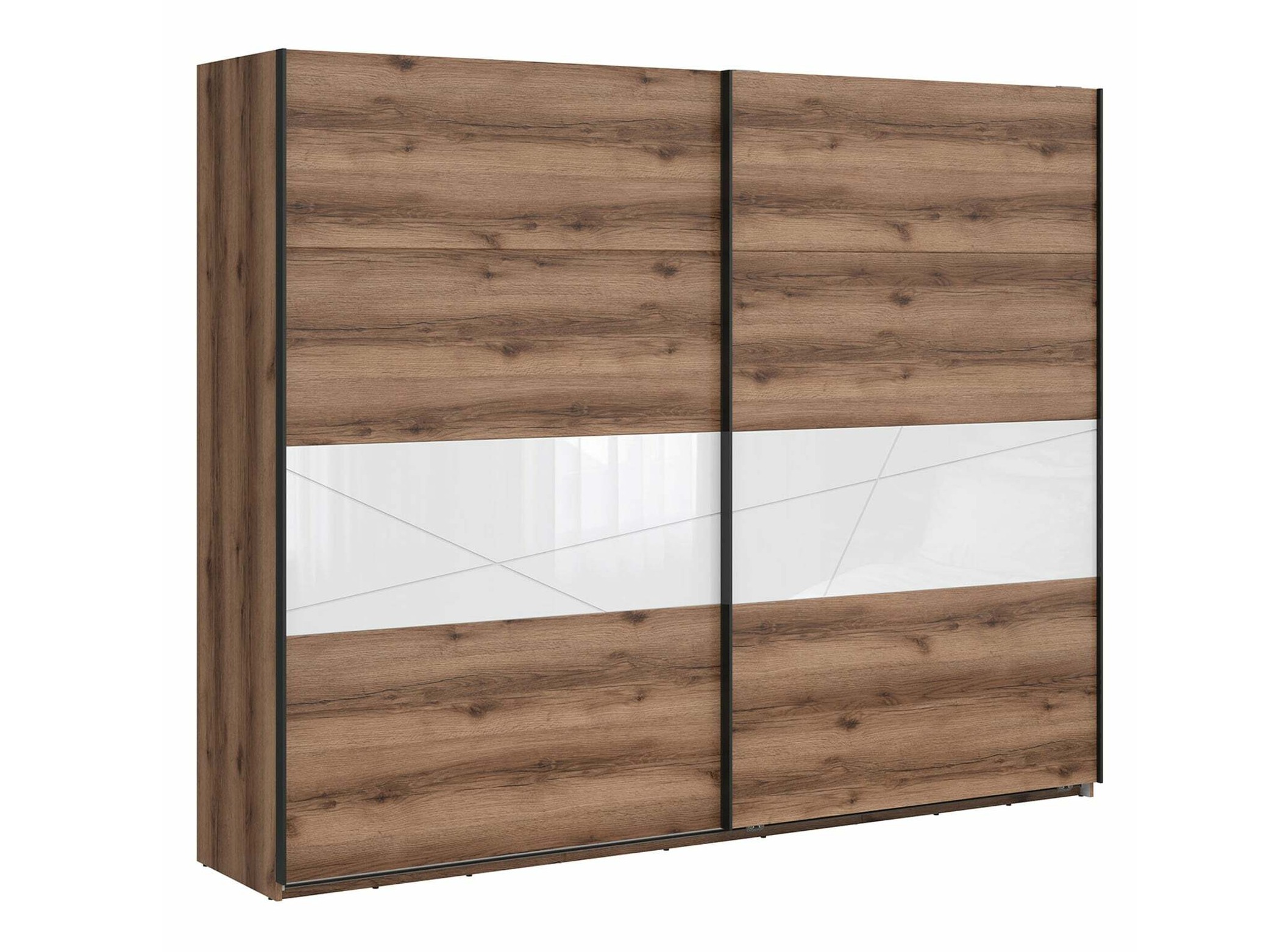 Roupeiro Fivale 124 (Carvalho delano escuro + Branco brilhante)