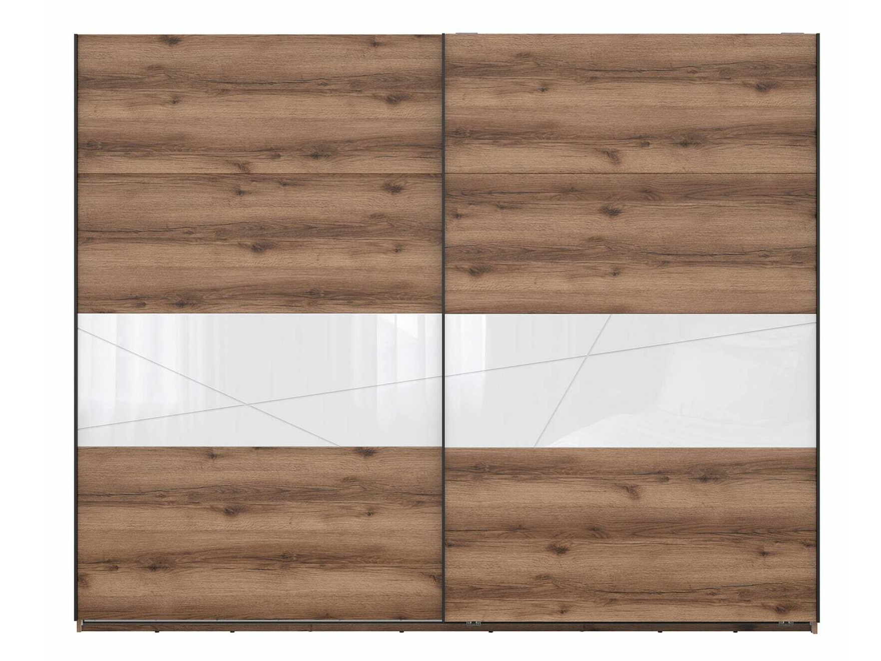 Roupeiro Fivale 124 (Carvalho delano escuro + Branco brilhante)