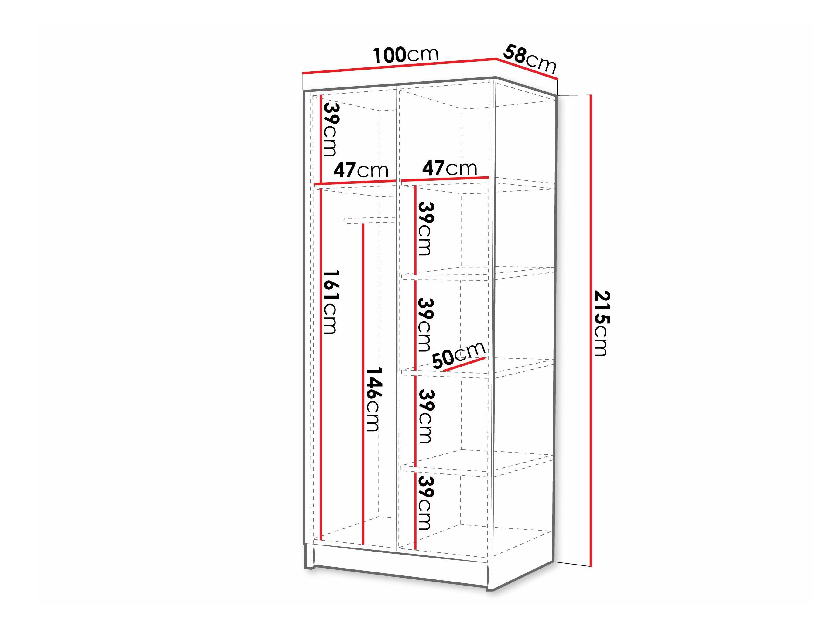 Roupeiro Closico 193 (Branco + Preto)