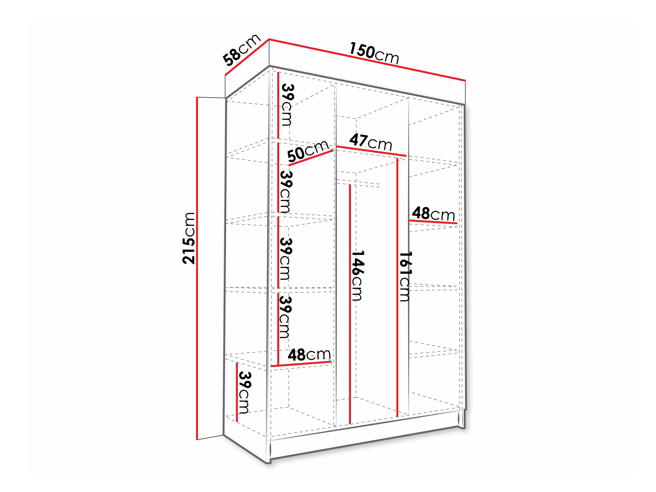 Roupeiro Closico 196 (Branco + Preto)
