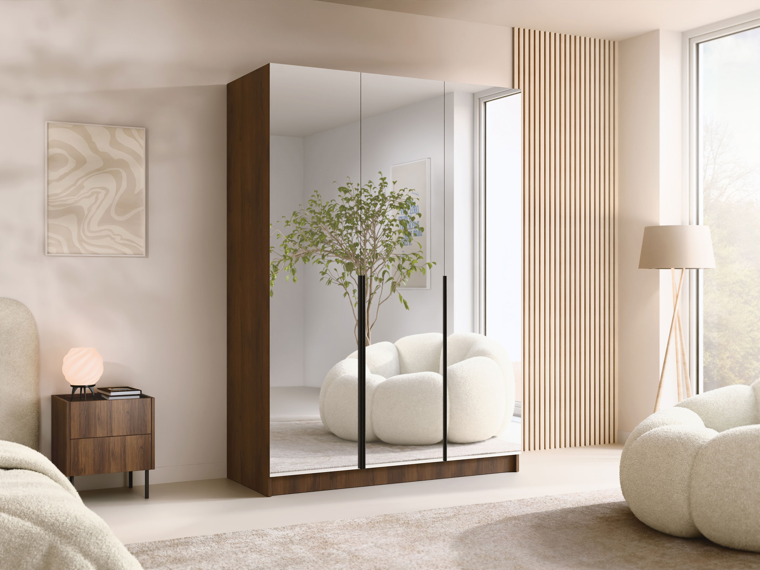 Roupeiro Closico 196 (Nogueira + Preto)