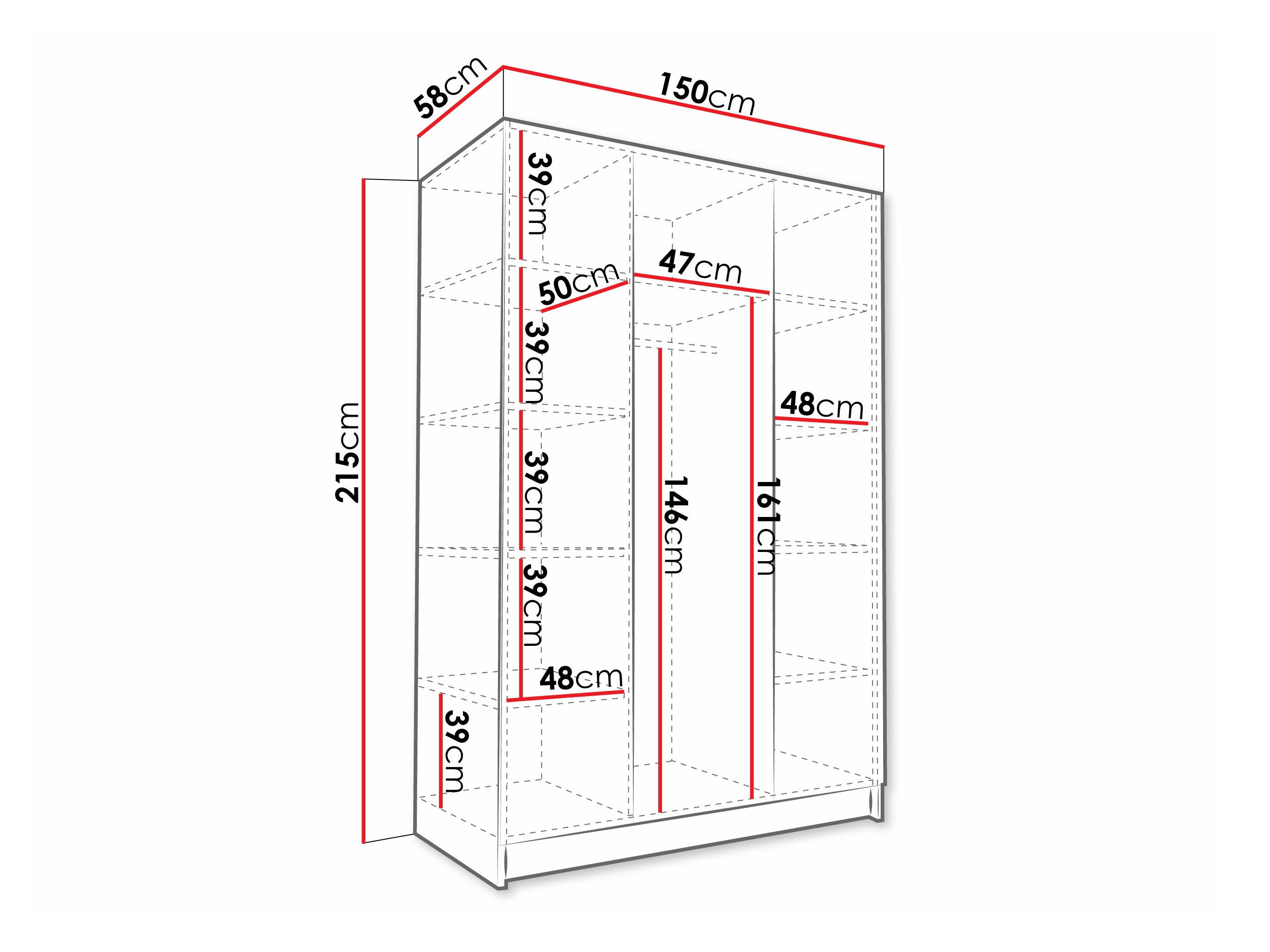 Roupeiro Closico Decoron I (Branco + Preto)