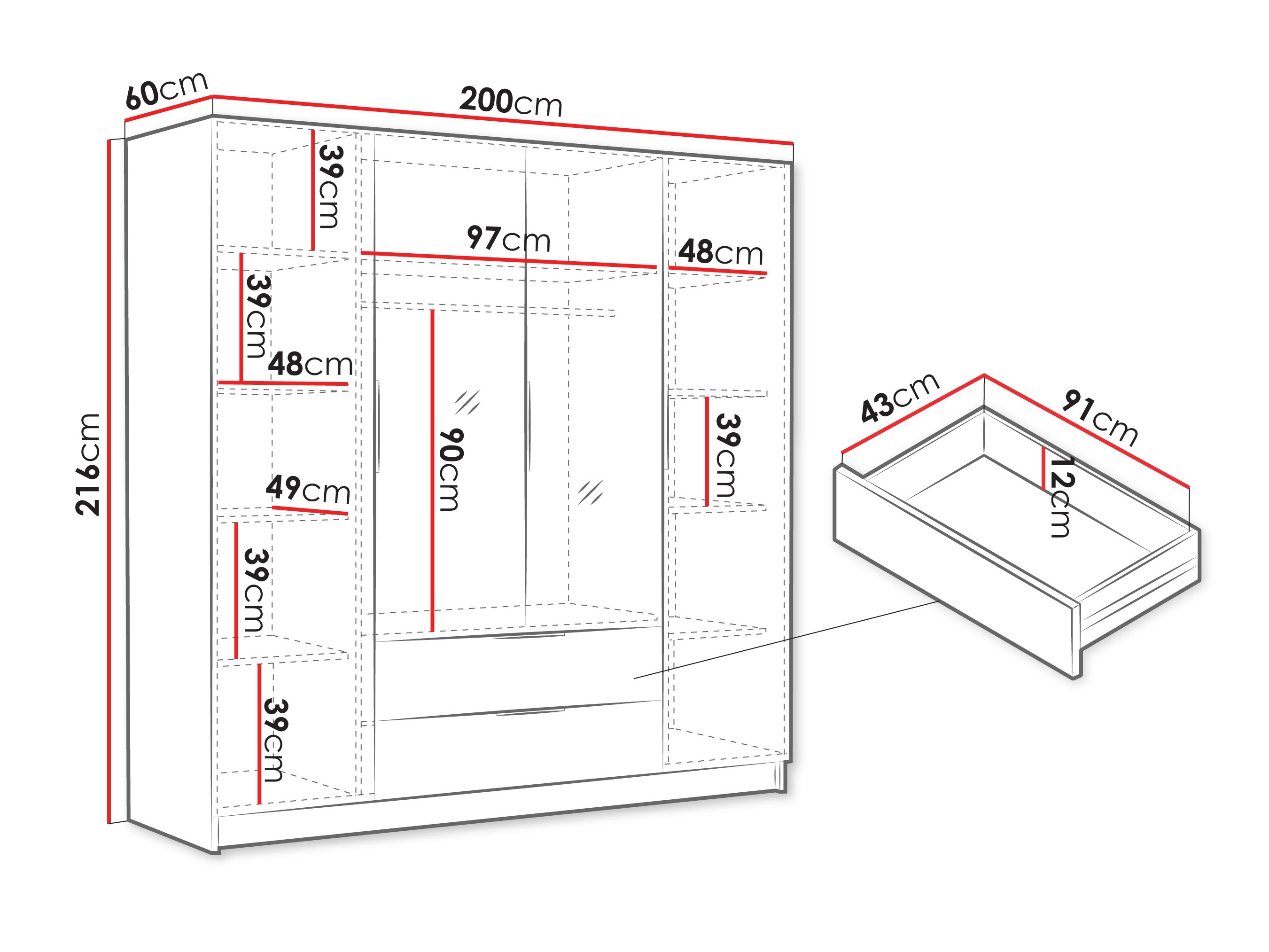 Roupeiro Closico Cadron II (Caxemira)