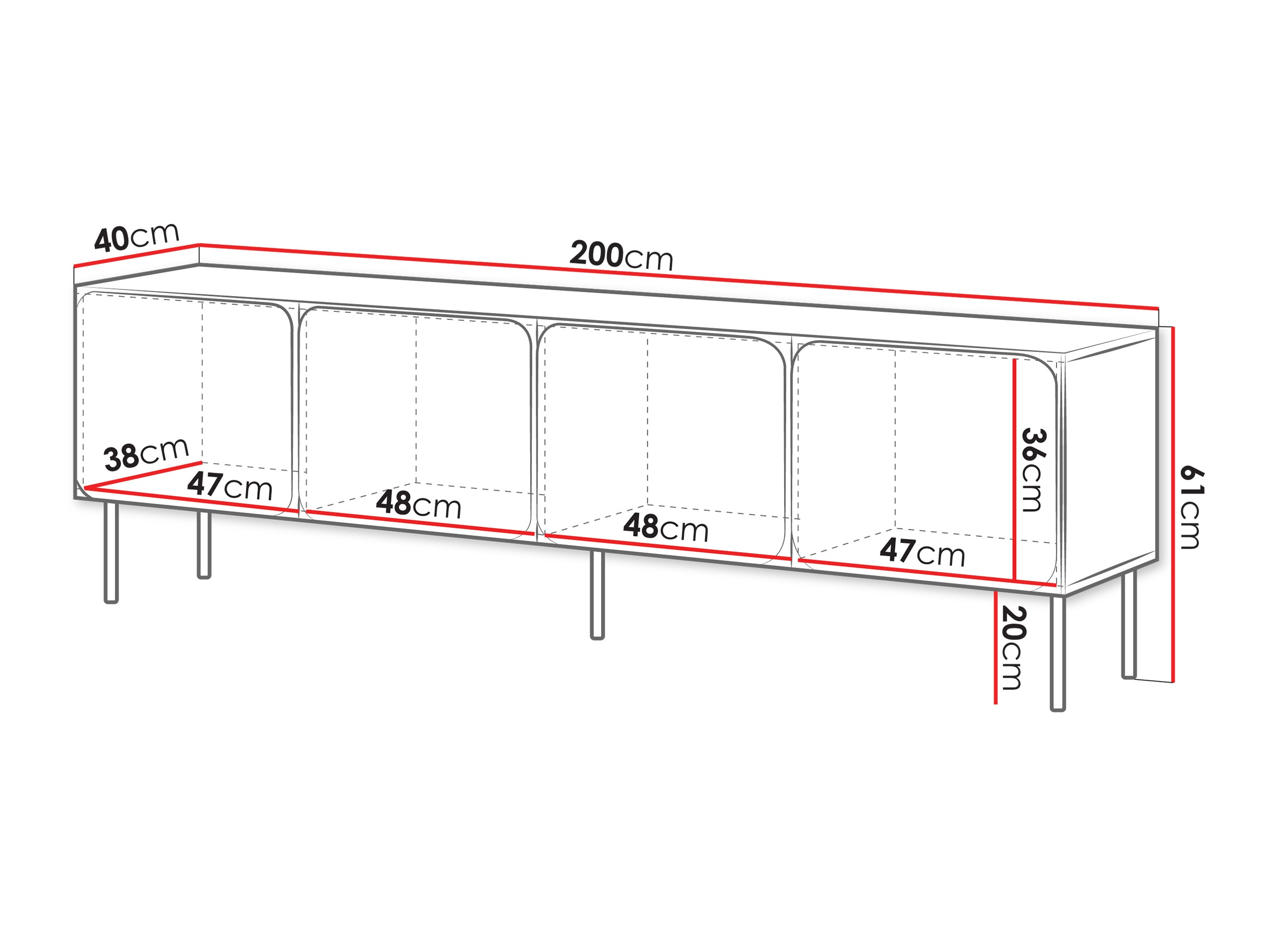Móvel de TV Fentore 101 (Caxemira)