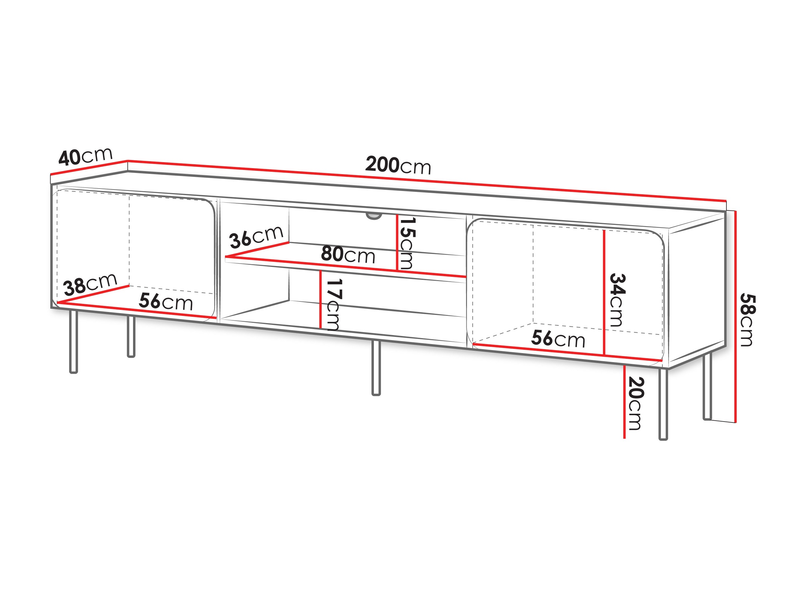Móvel de TV Fentore 102 (Caxemira)