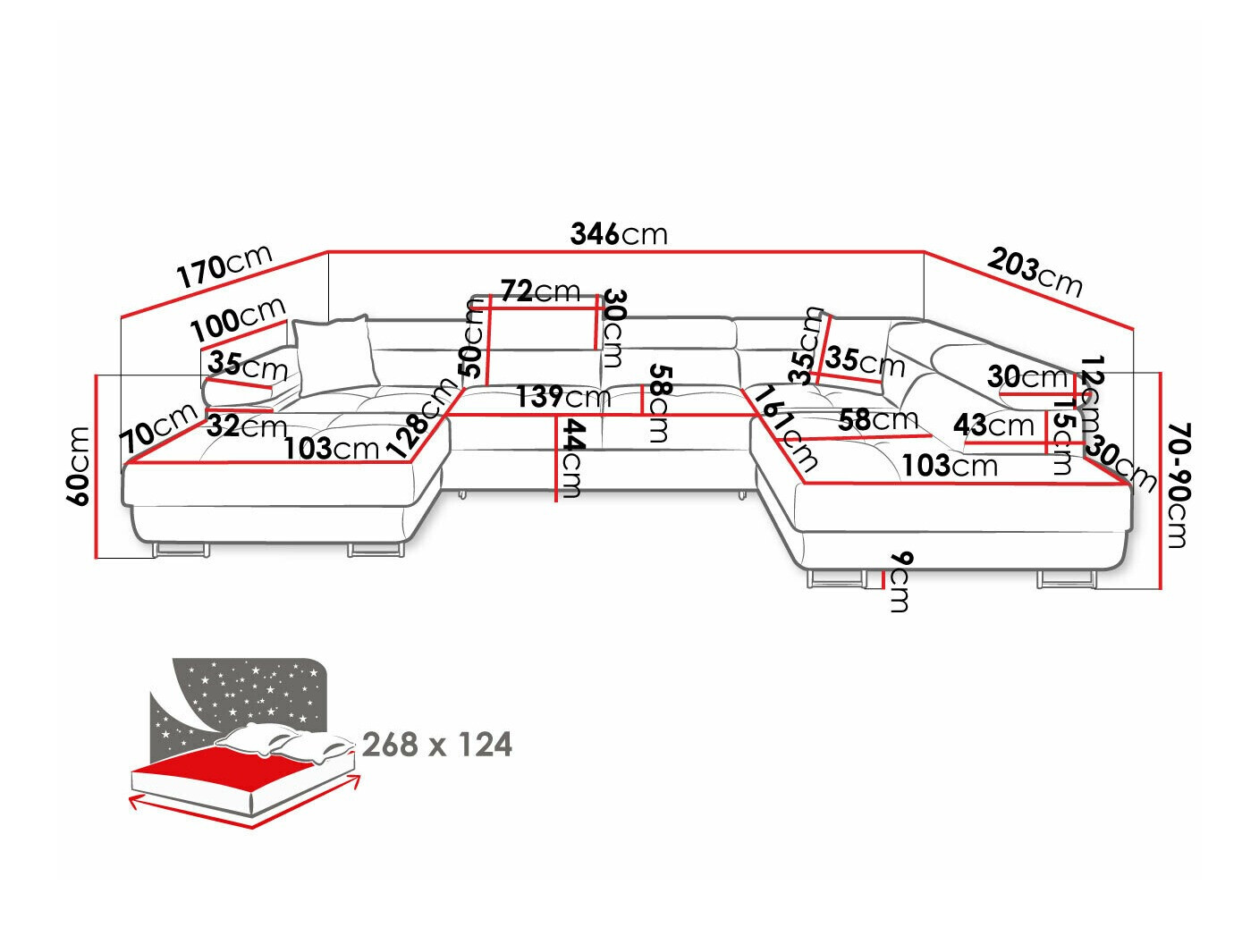 Sofá de canto SP6540