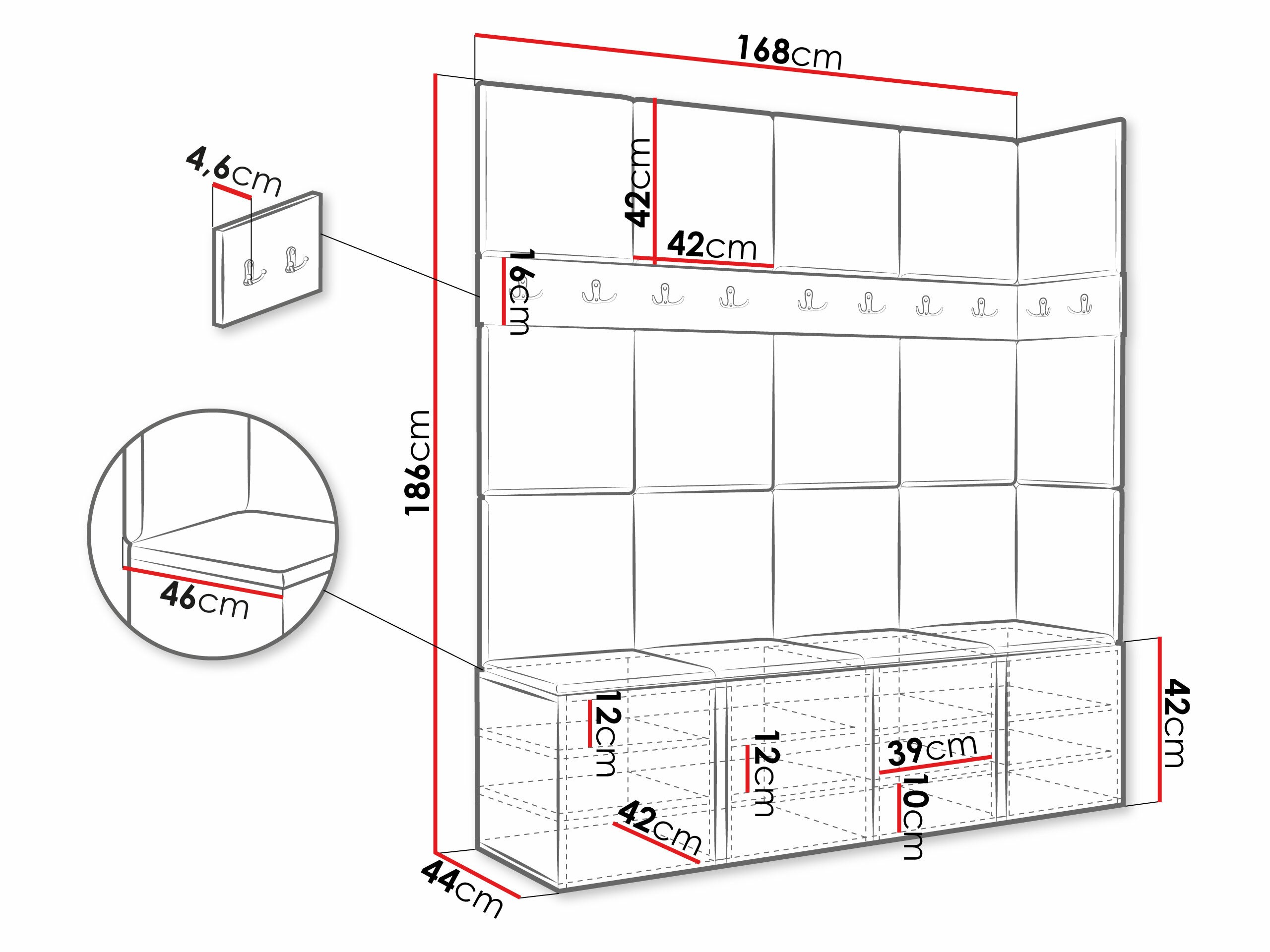 Conjunto para corredor Pinis II (Branco)