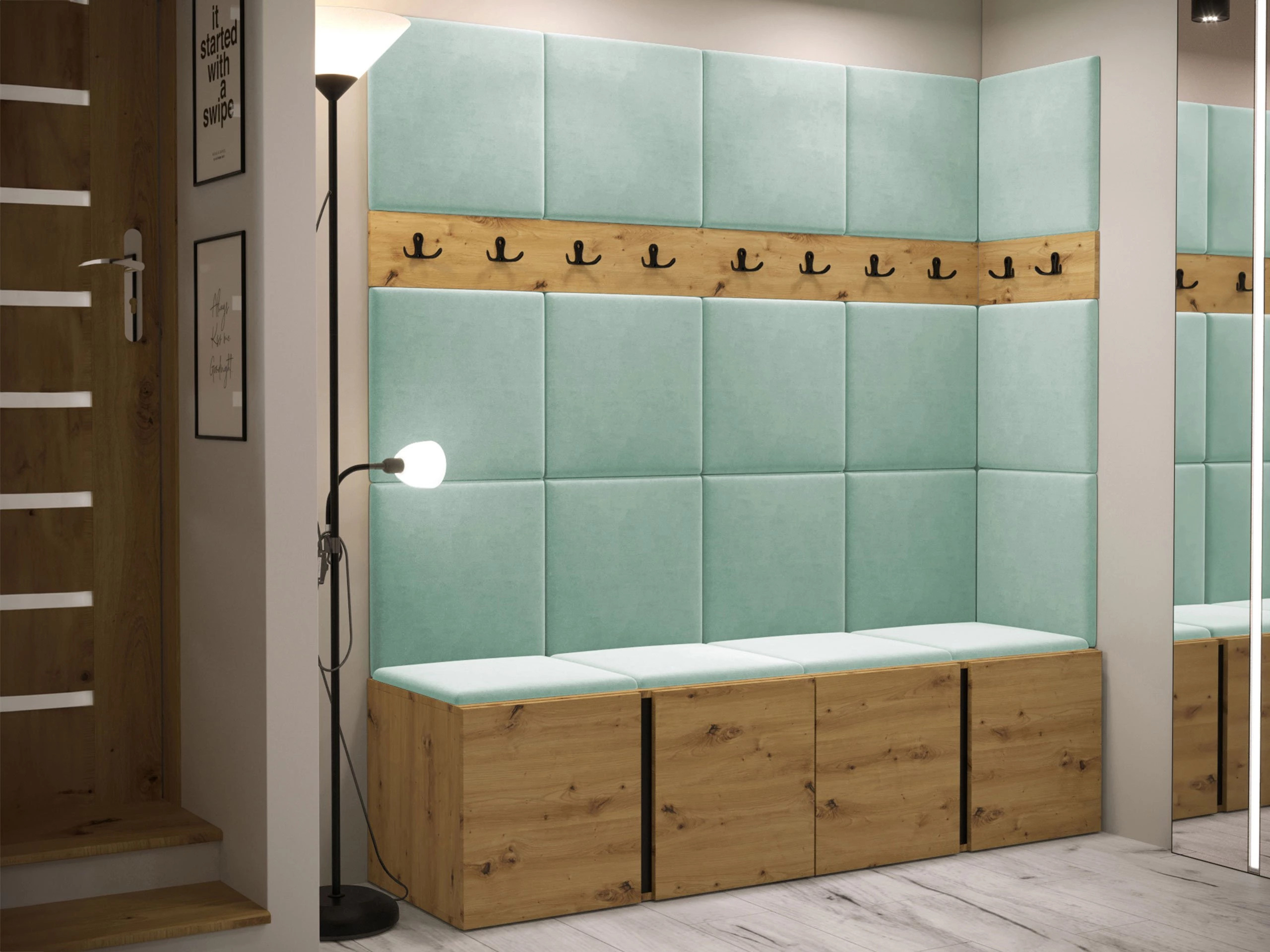 Conjunto para corredor Pinis II (Carvalho Artisan)