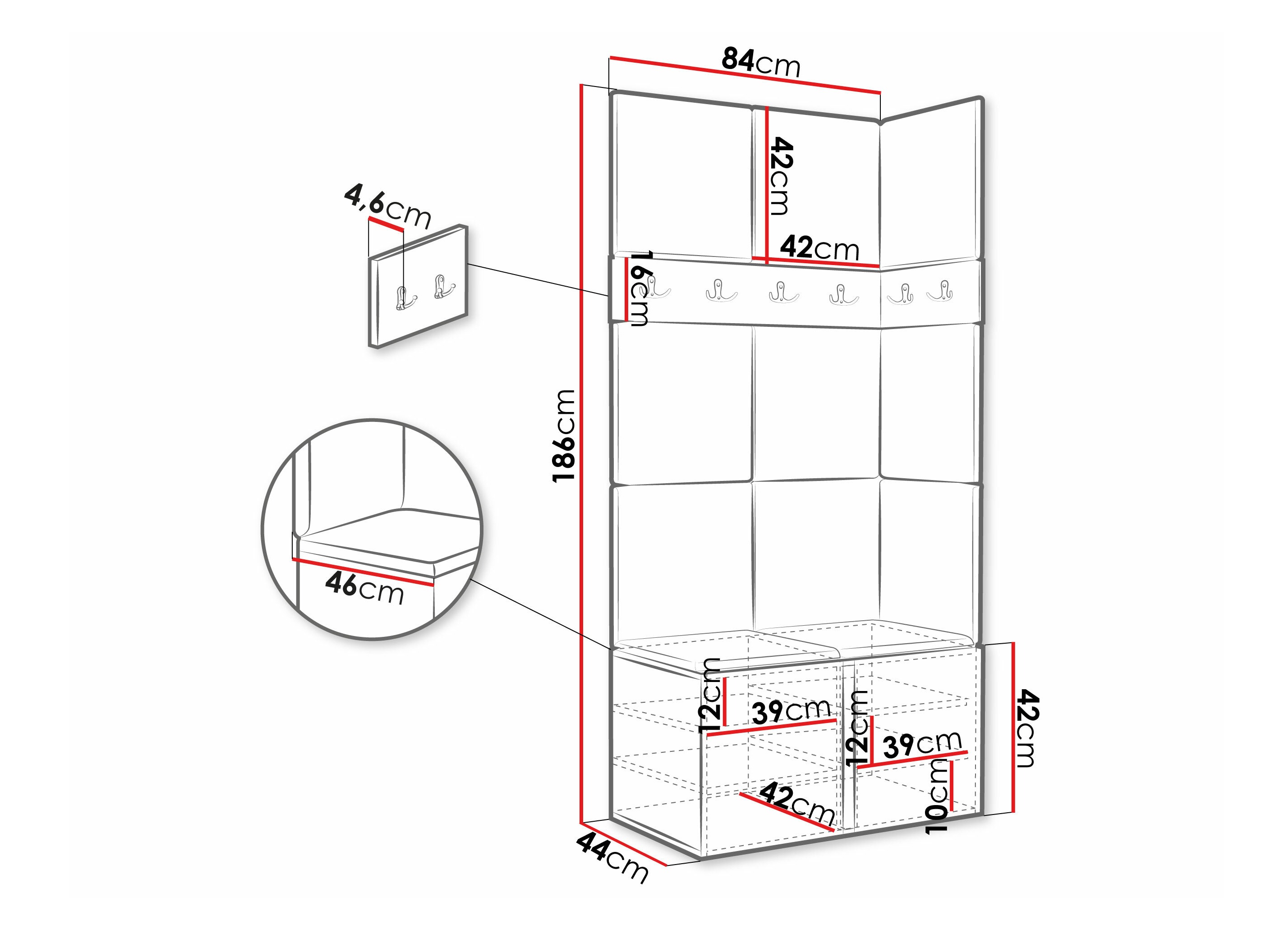 Conjunto para corredor Hartford 264 (Branco)