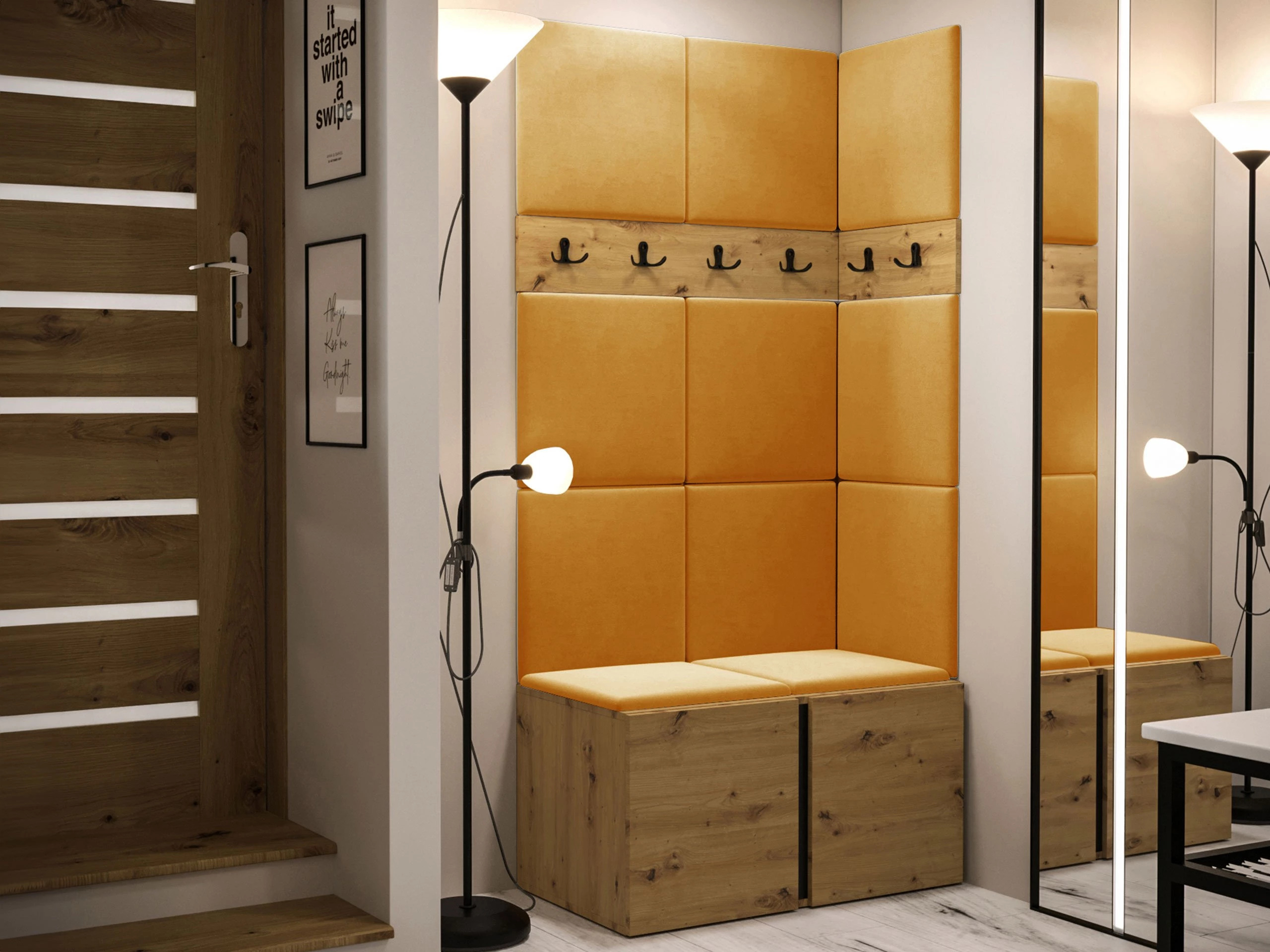 Conjunto para corredor Hartford 264 (Carvalho Artisan)