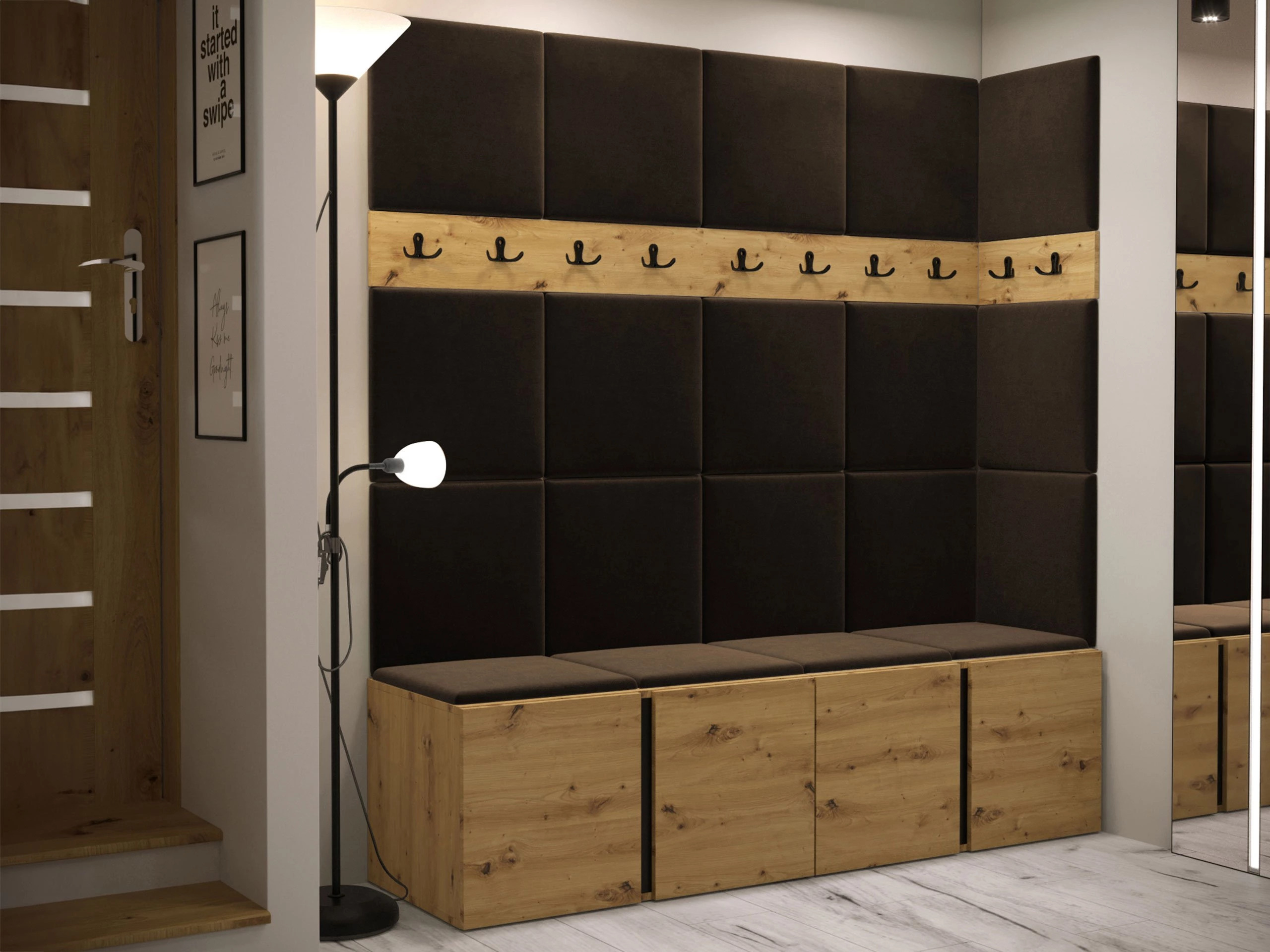 Conjunto para corredor Hartford 265 (Carvalho Artisan)