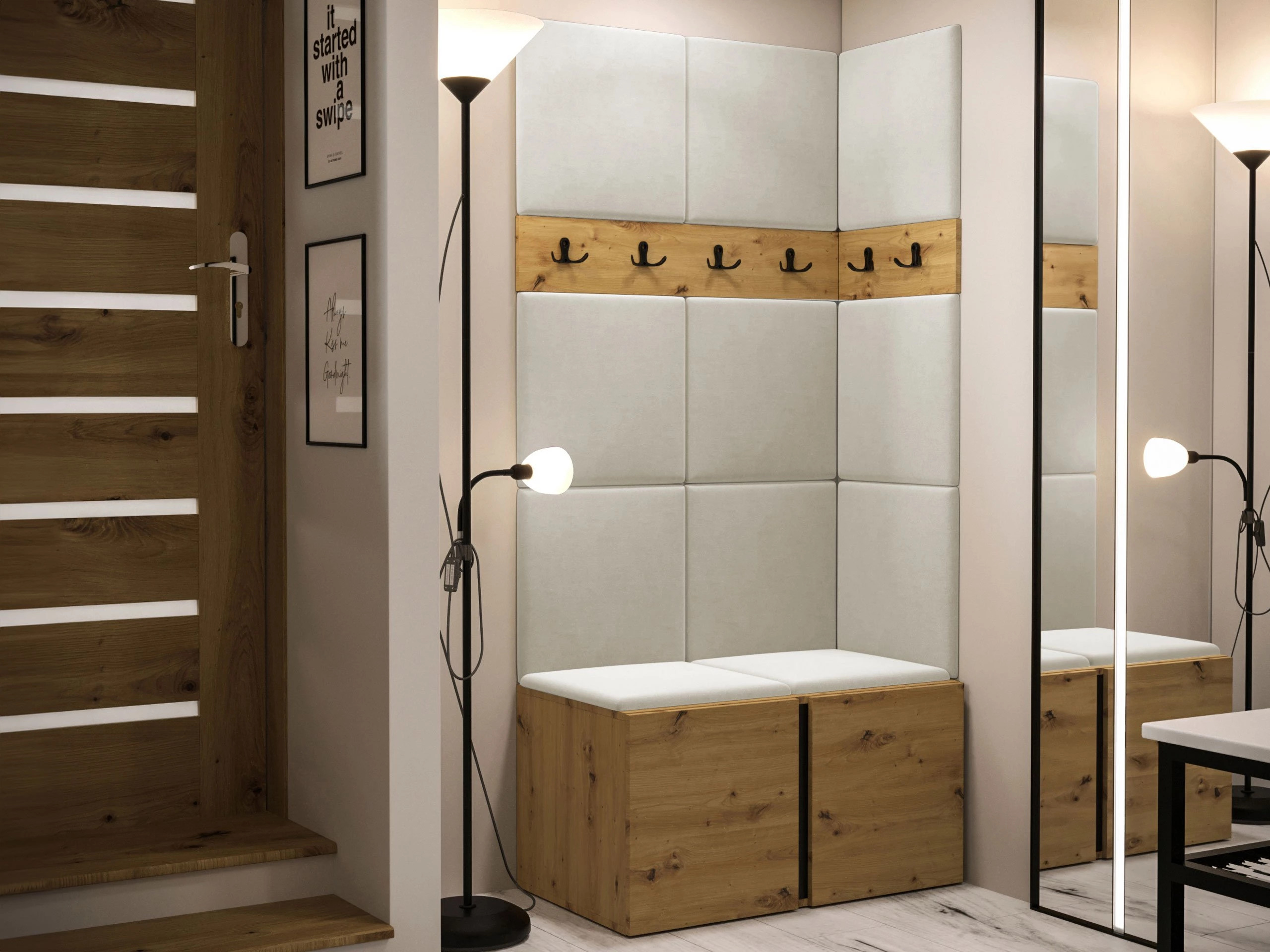 Conjunto para corredor Pinis I (Carvalho Artisan)