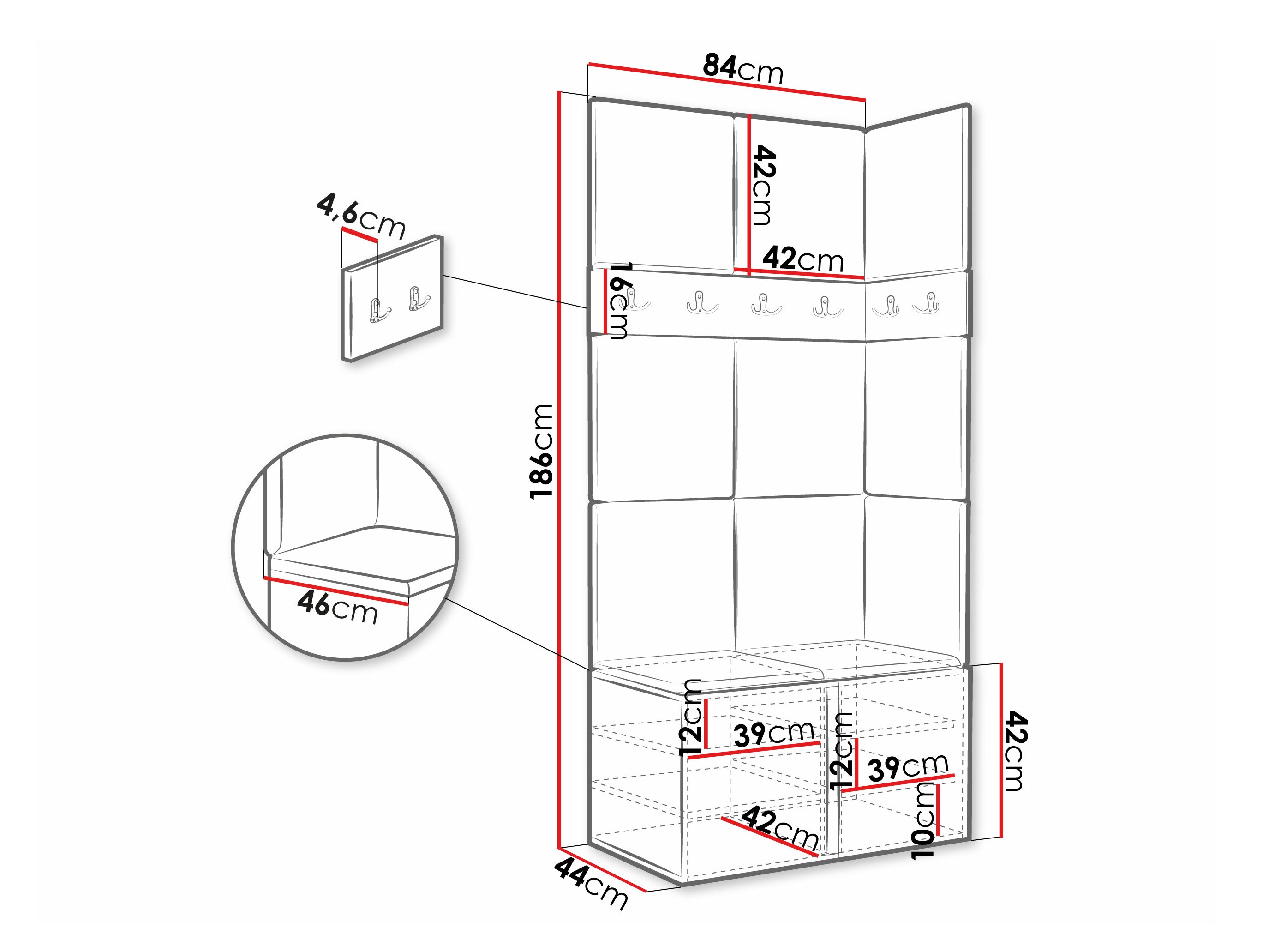 Conjunto para corredor Pinis I (Carvalho Artisan)
