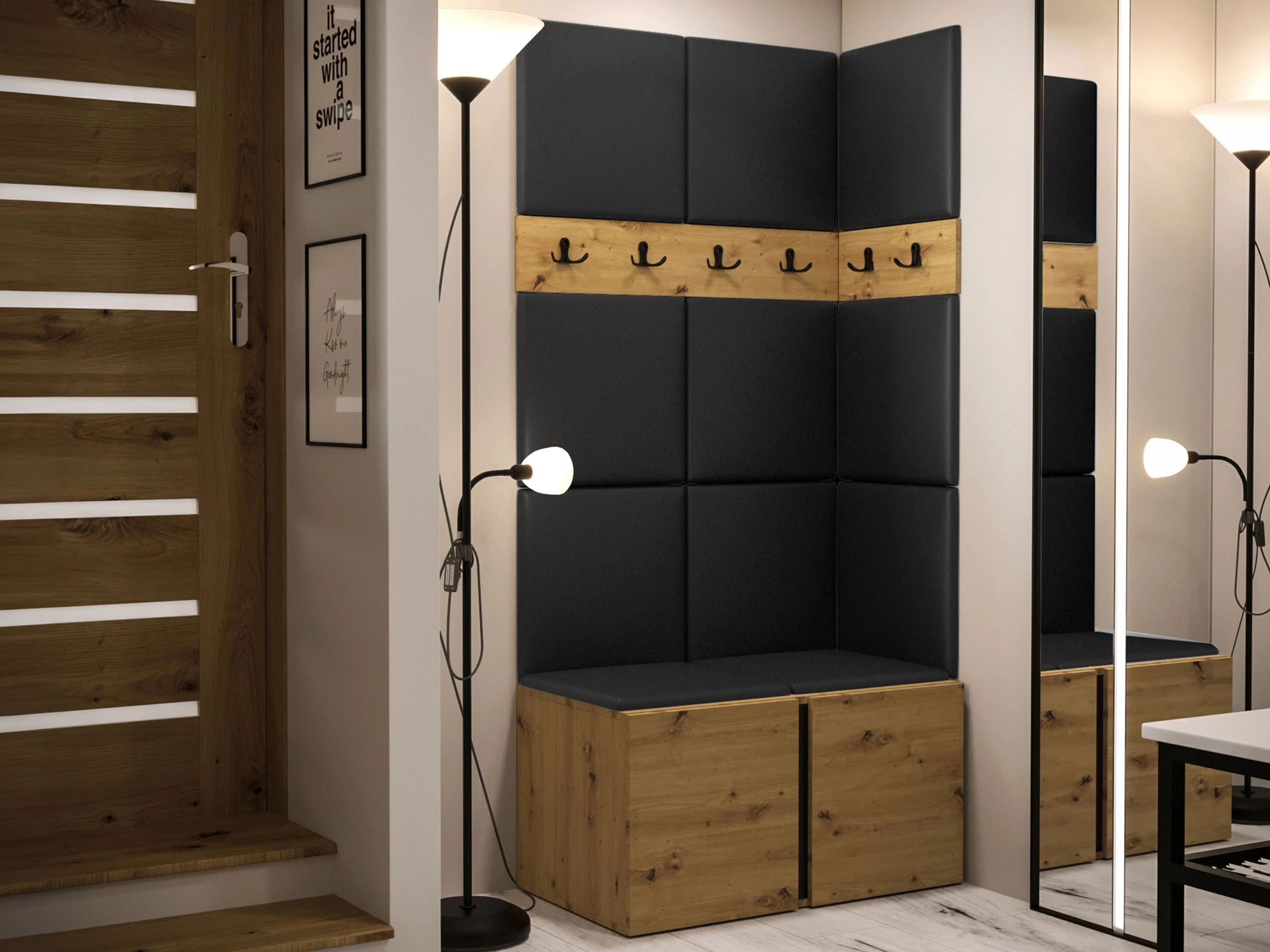 Conjunto para corredor Pinis I (Carvalho Artisan)