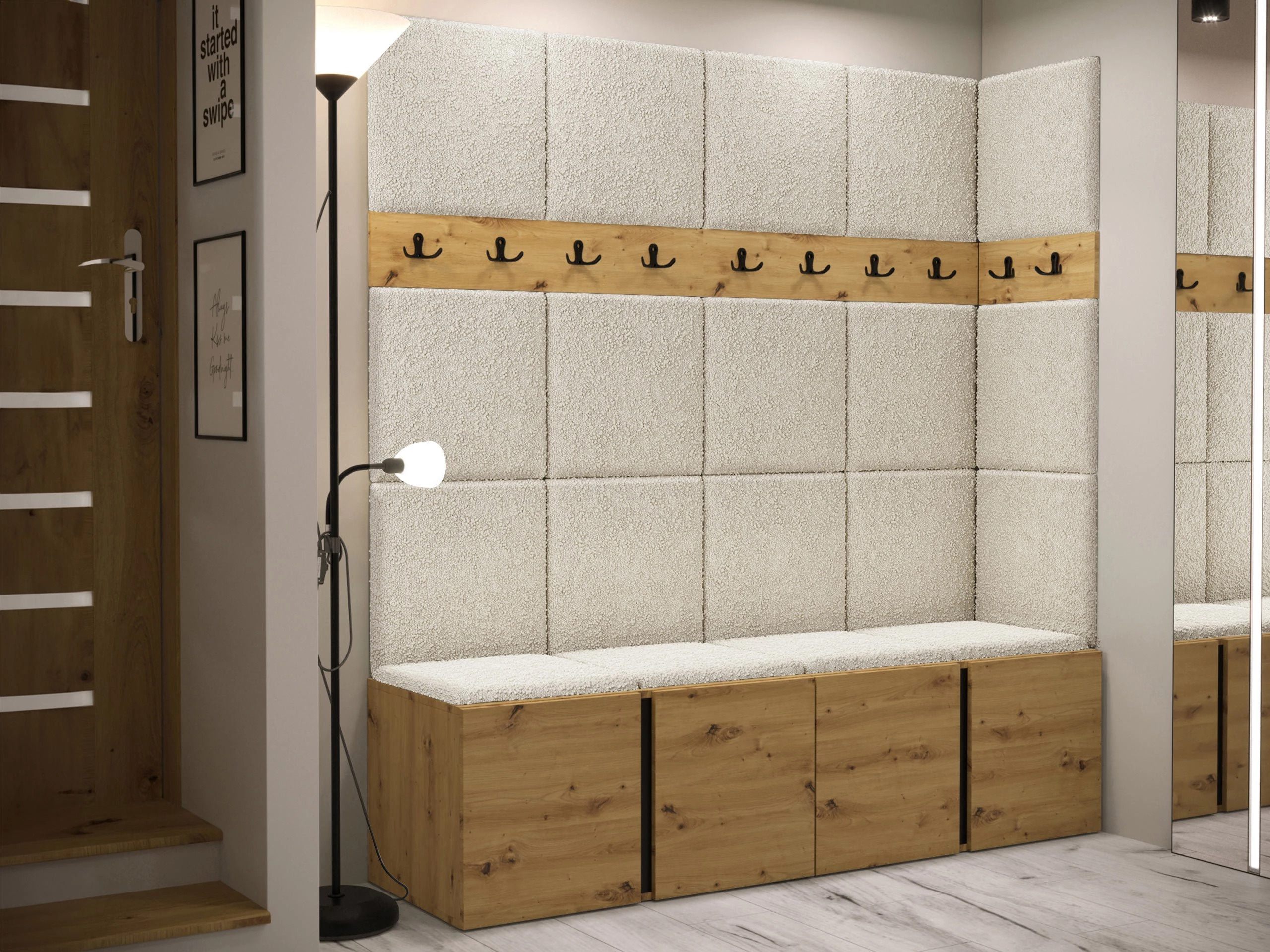 Conjunto para corredor Pinis II (Carvalho Artisan)