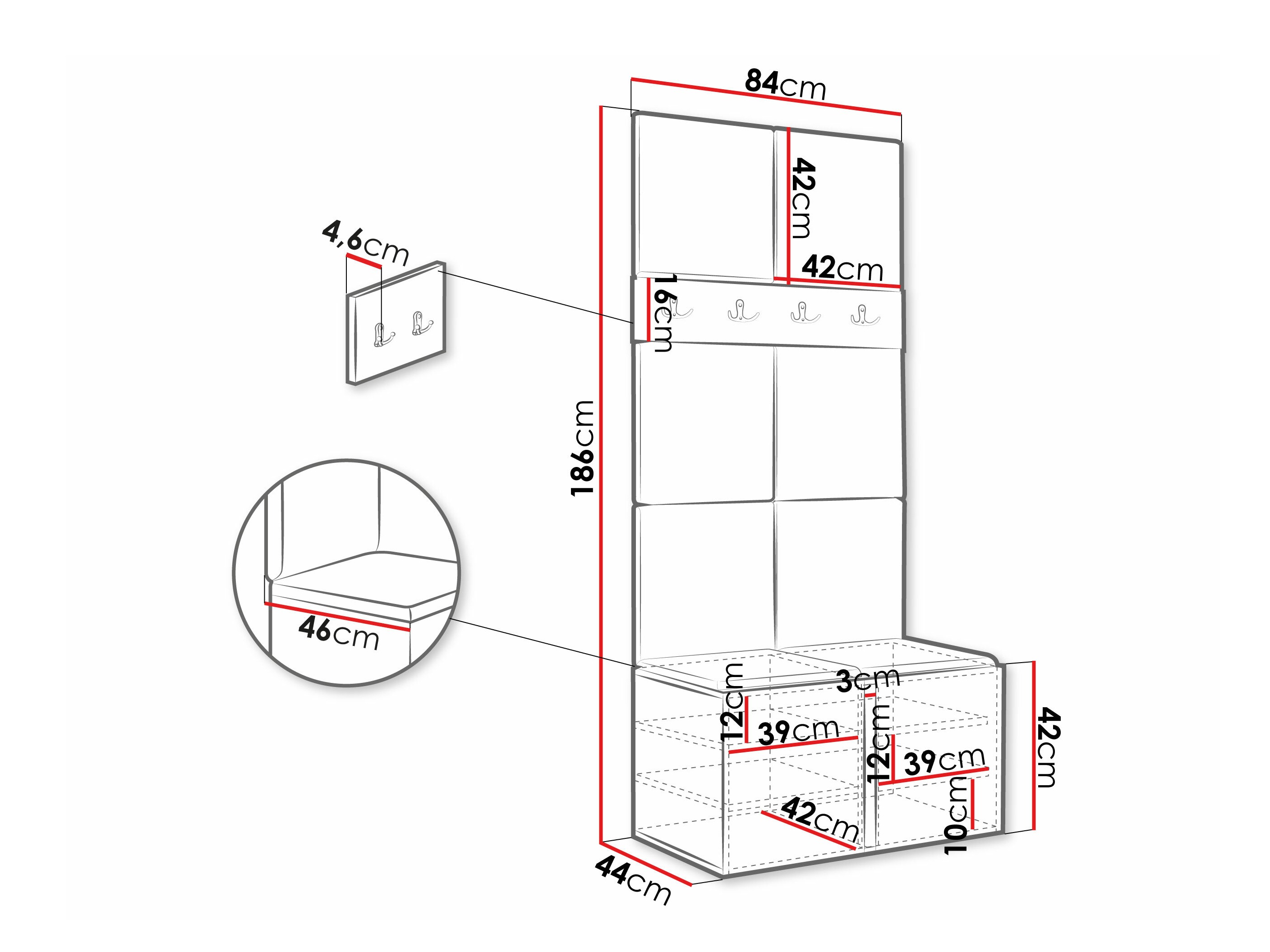 Conjunto para corredor Pinis IV (Branco)
