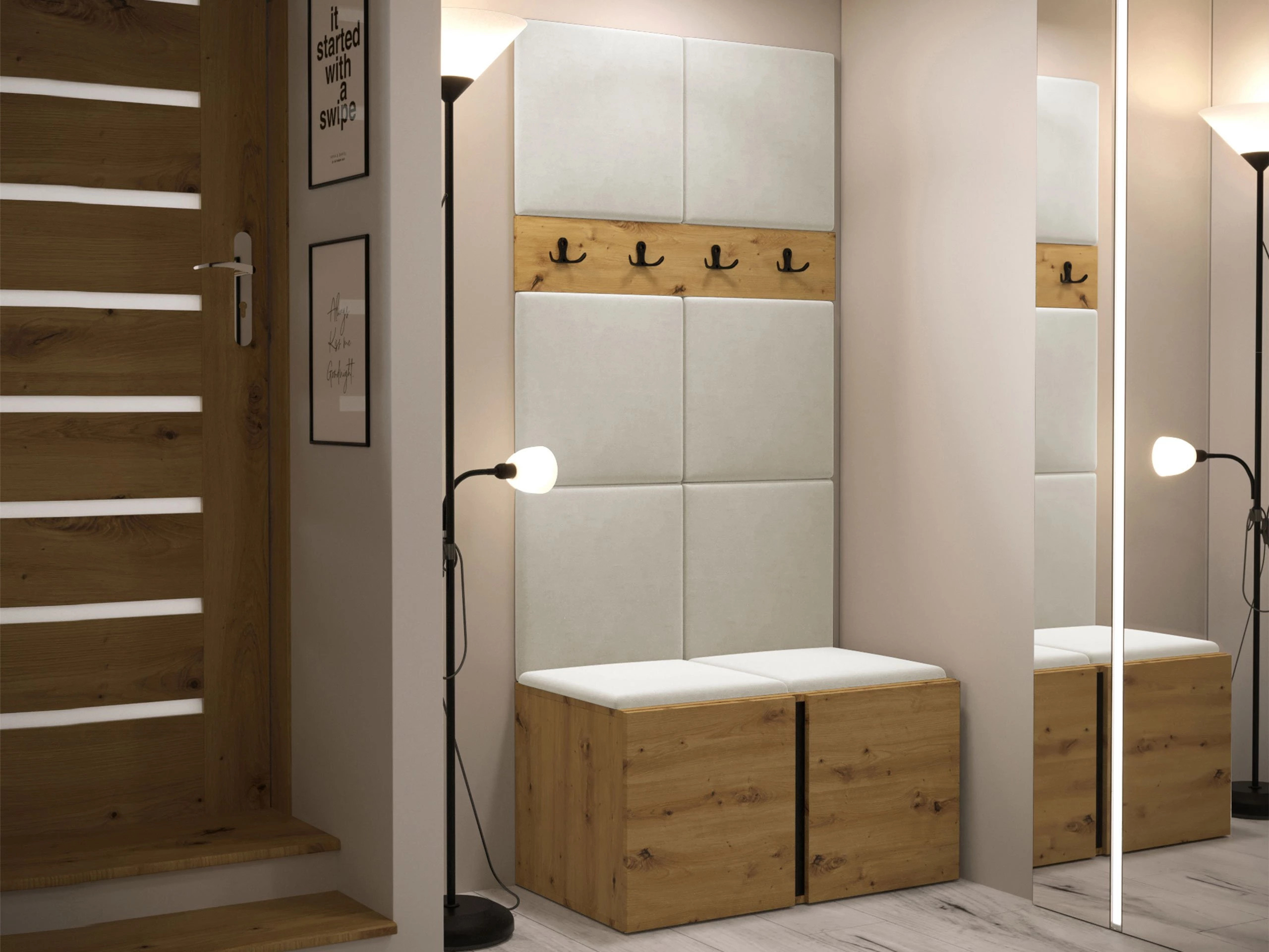 Conjunto para corredor Pinis IV (Carvalho Artisan)