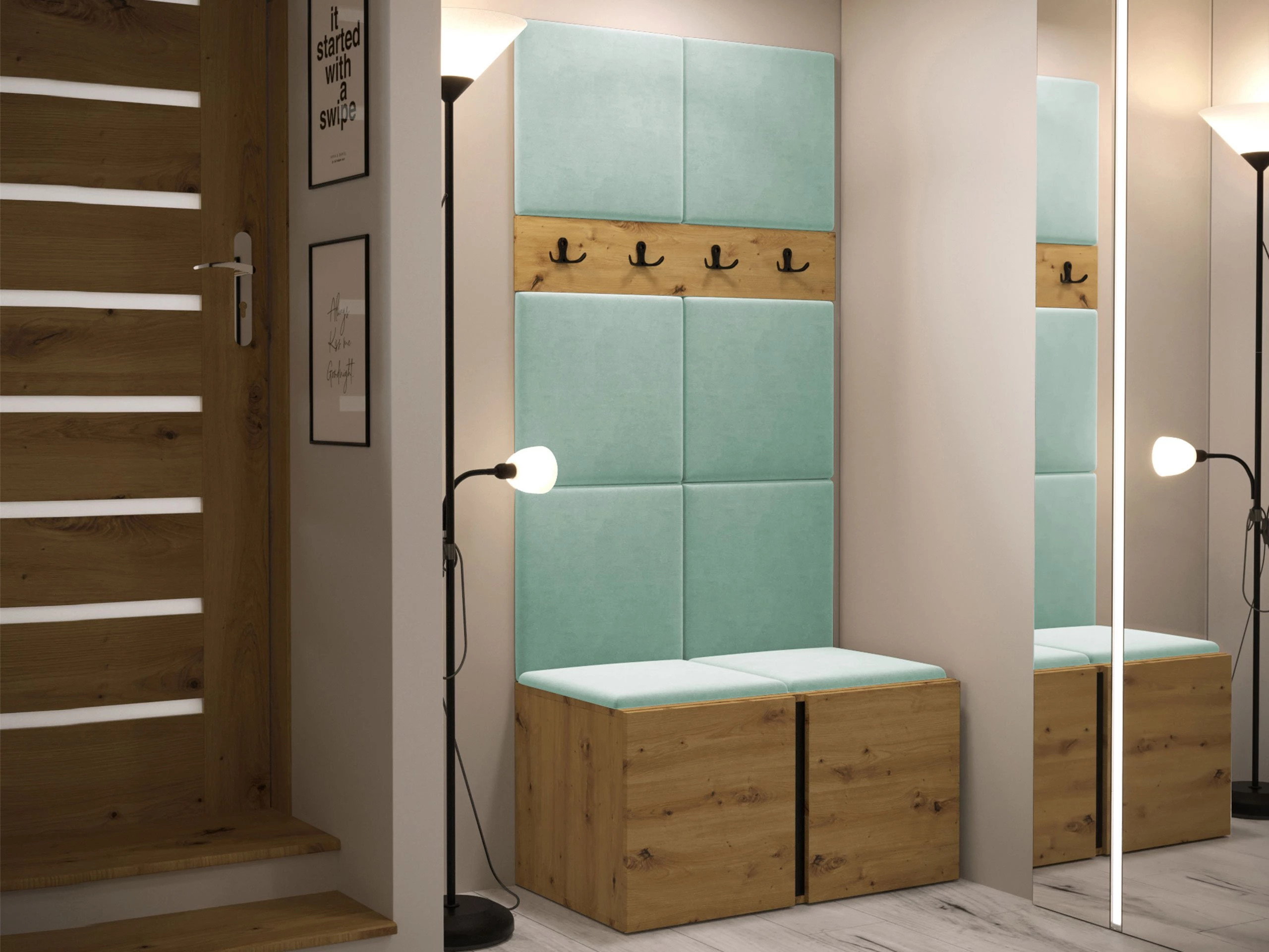 Conjunto para corredor Pinis IV (Carvalho Artisan)