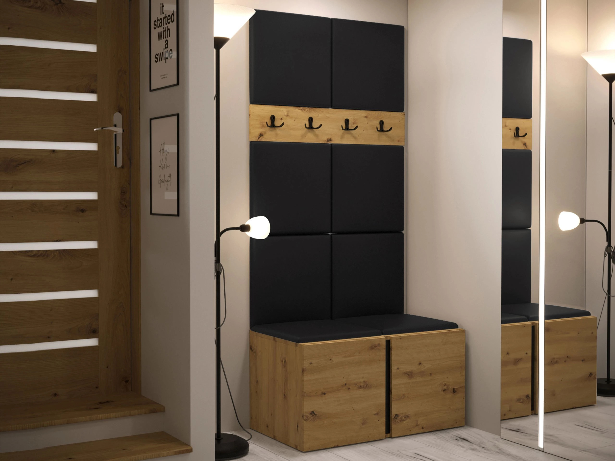 Conjunto para corredor Pinis IV (Carvalho Artisan)