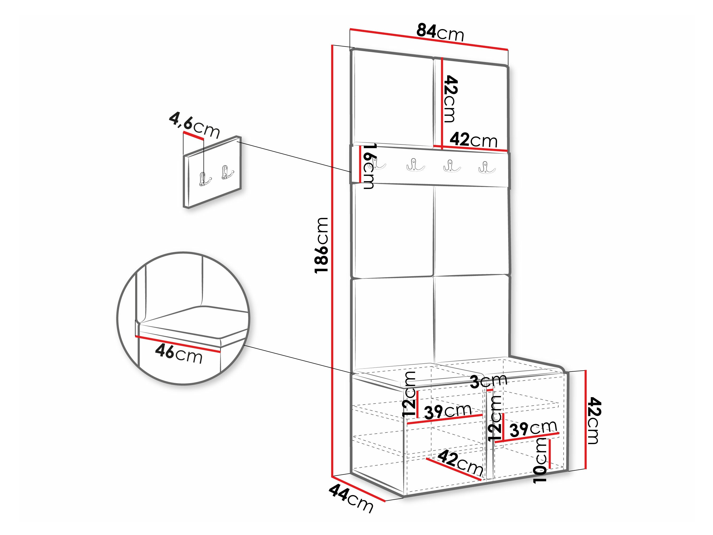 Conjunto para corredor Pinis IV (Carvalho Artisan)