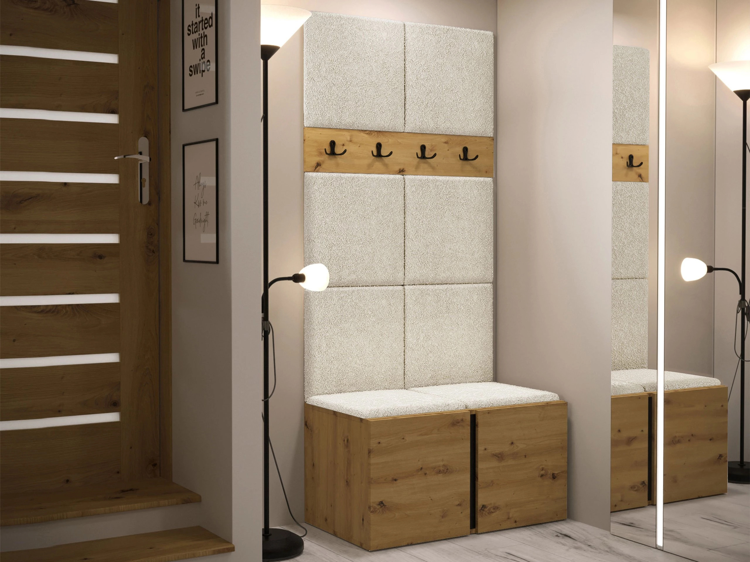 Conjunto para corredor Pinis IV (Carvalho Artisan)