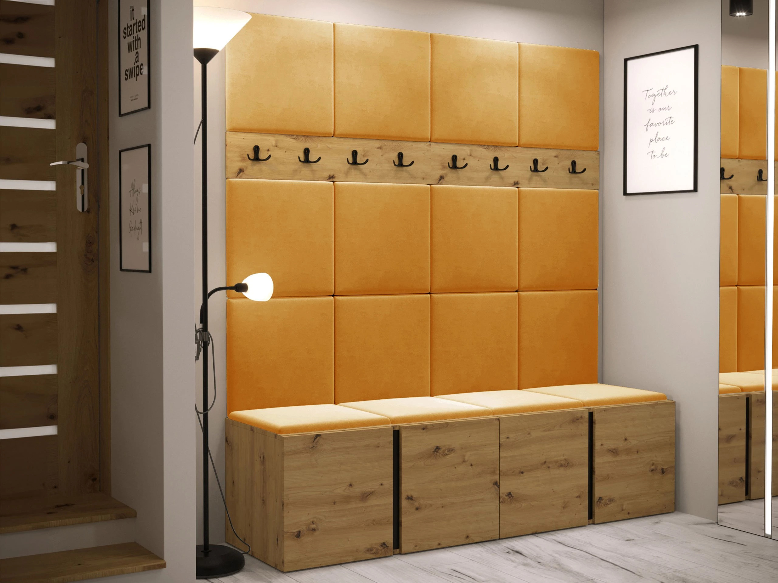 Conjunto para corredor Hartford 268 (Carvalho Artisan)