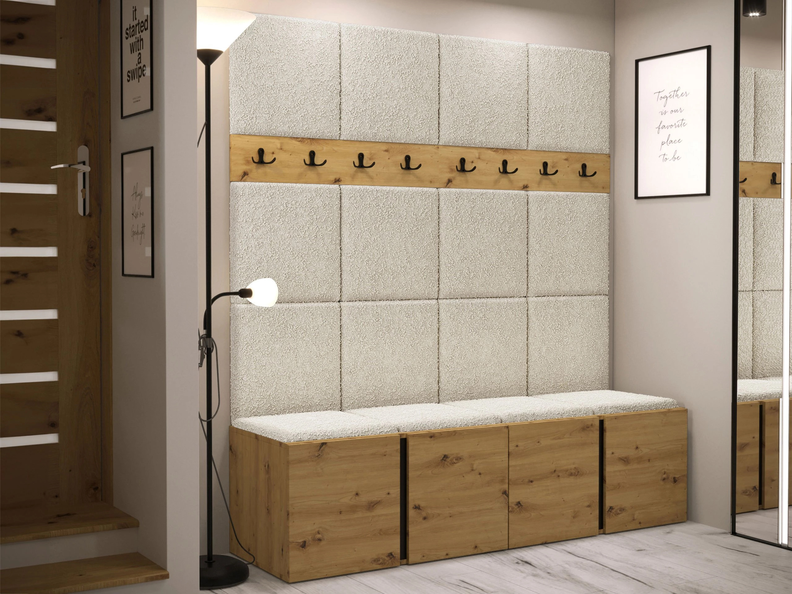 Conjunto para corredor Pinis V (Carvalho Artisan)