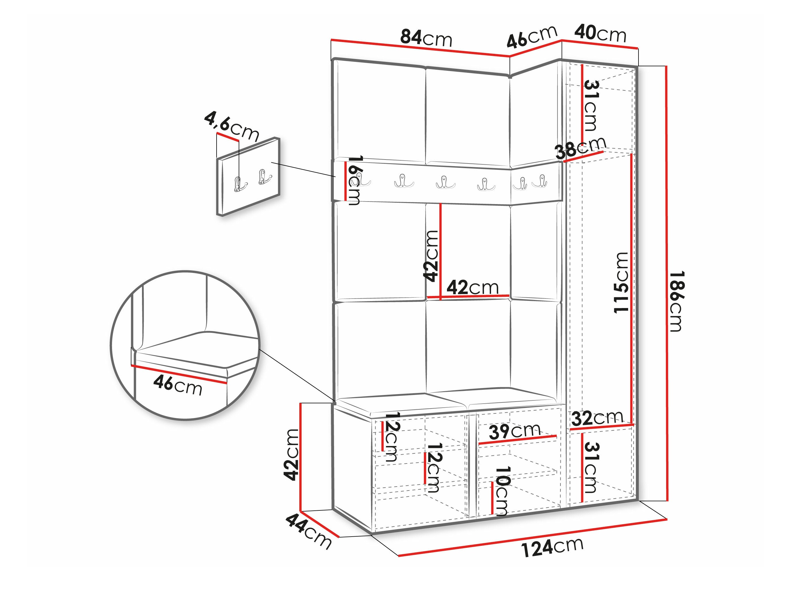 Conjunto para corredor Hartford 471 (Branco)