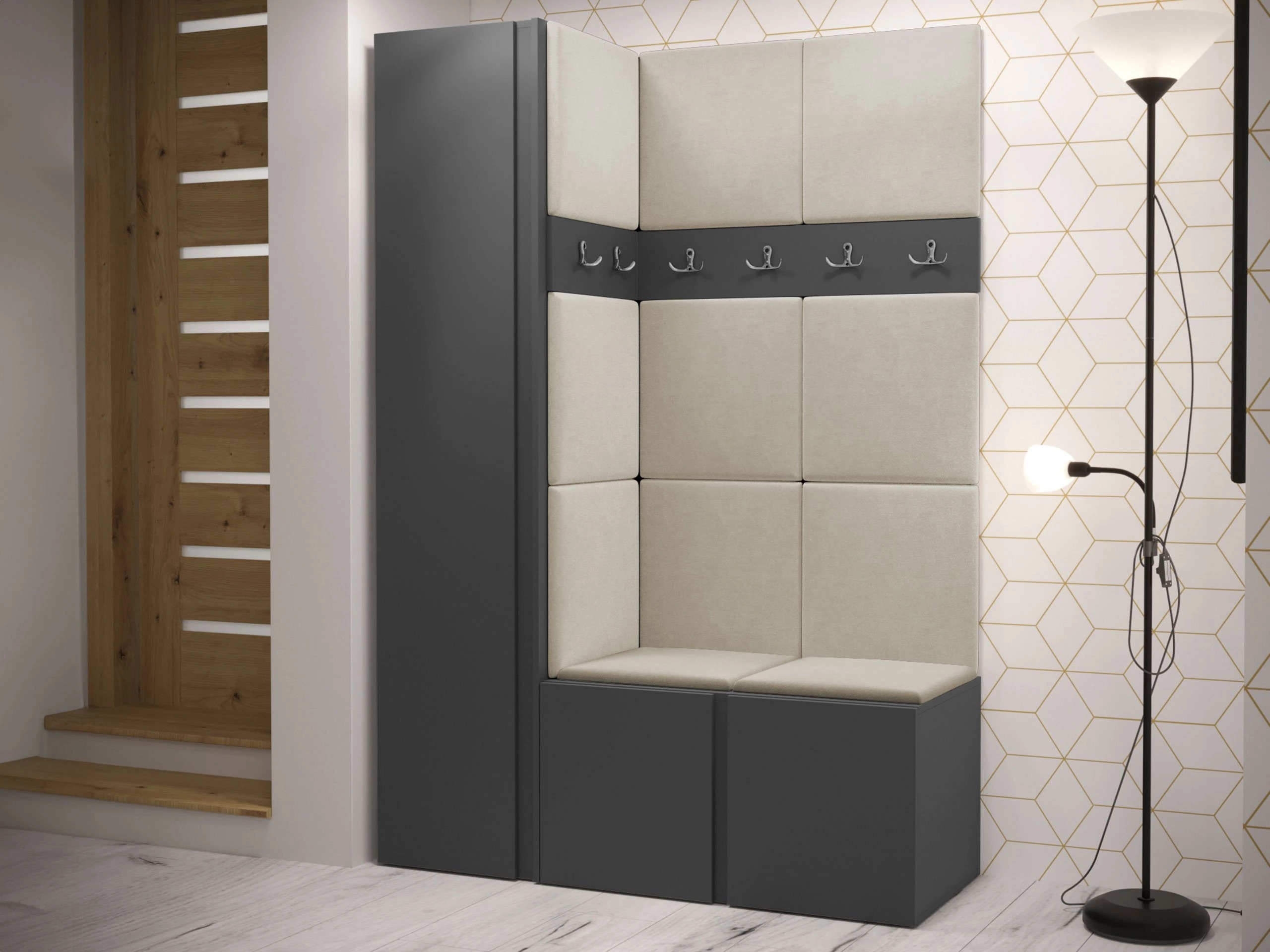 Conjunto para corredor Pinis IX (Grafite)