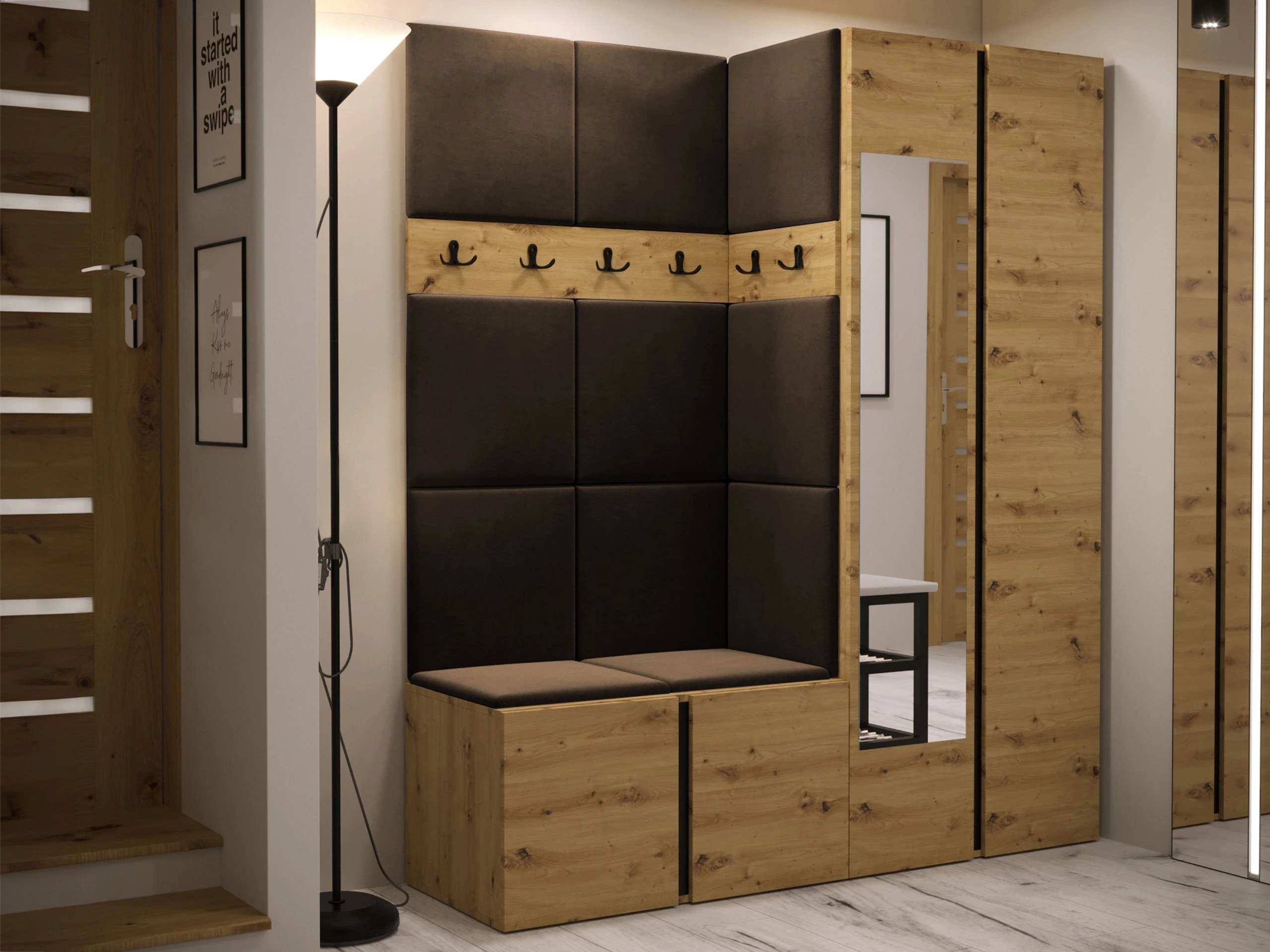 Conjunto para corredor Hartford 278 (Carvalho Artisan)