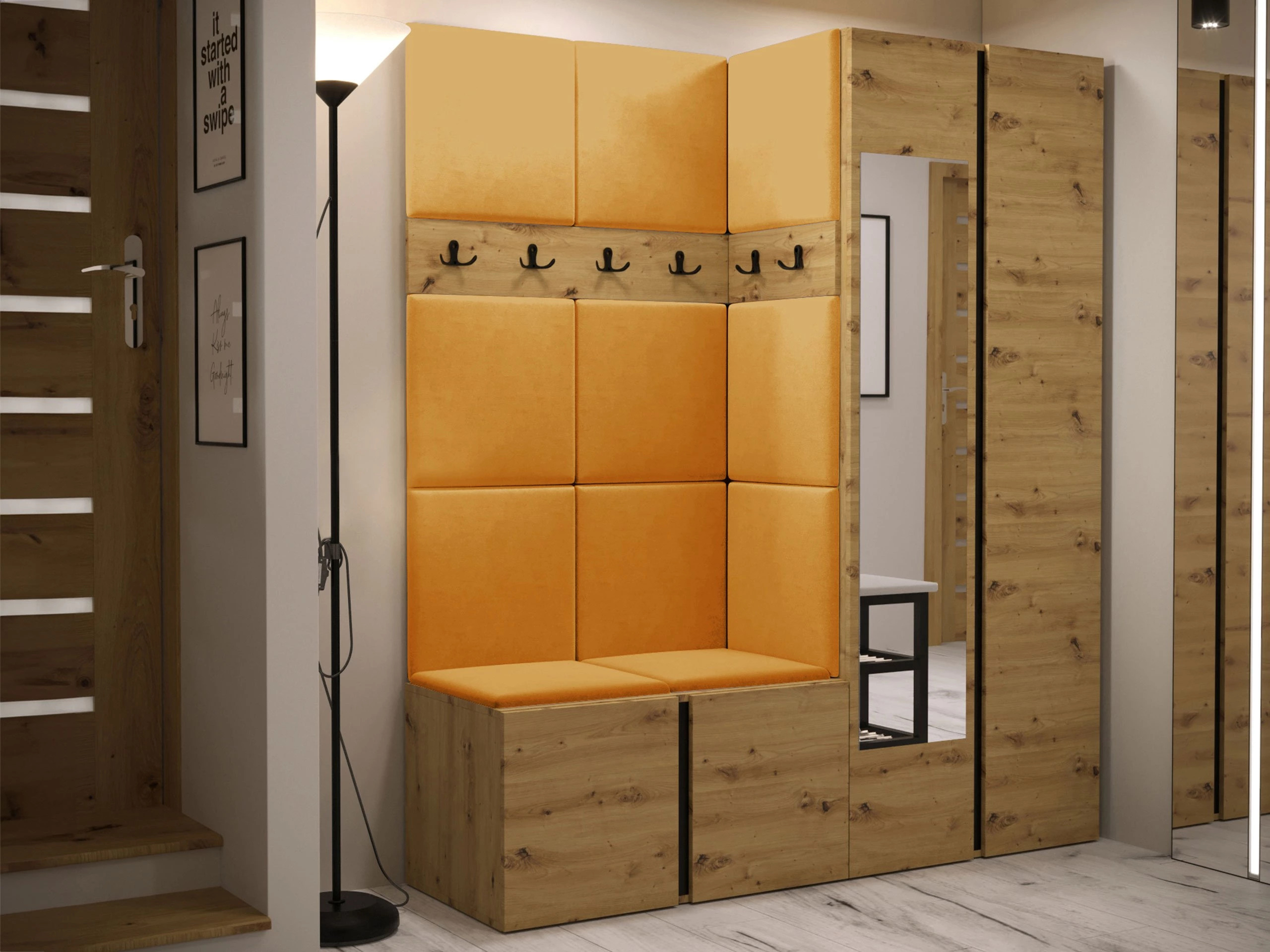 Conjunto para corredor Pinis X (Carvalho Artisan)