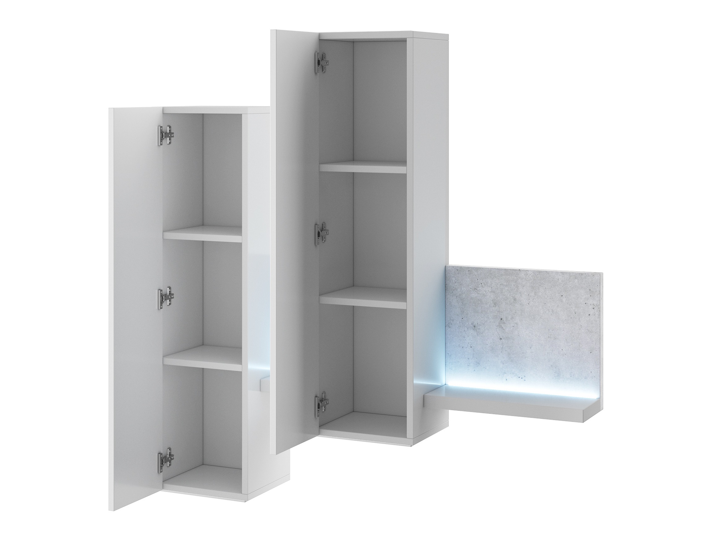Armário suspenso Lutiva 101 (Branco + Cimento)