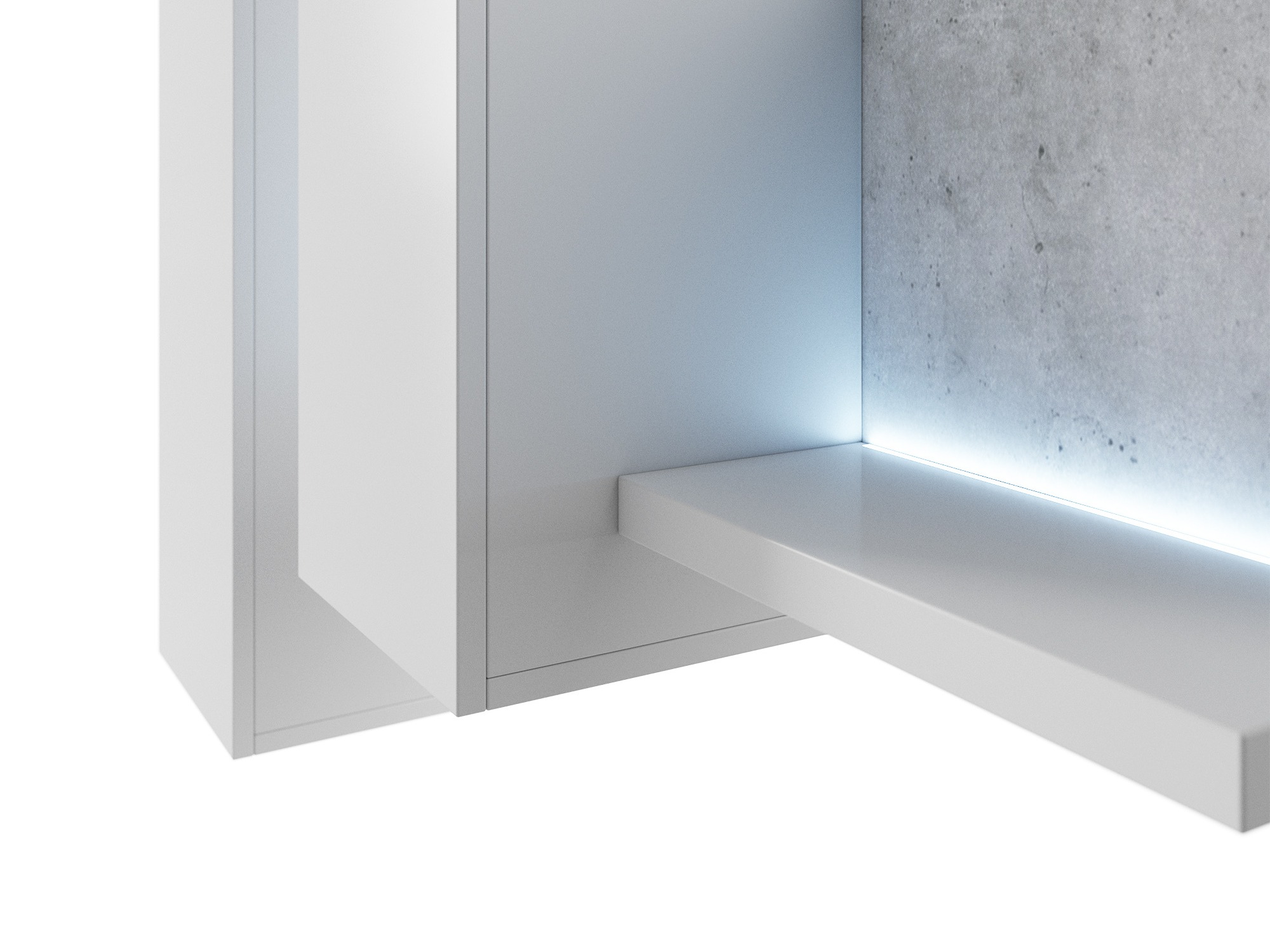 Armário suspenso Lutiva 101 (Branco + Cimento)