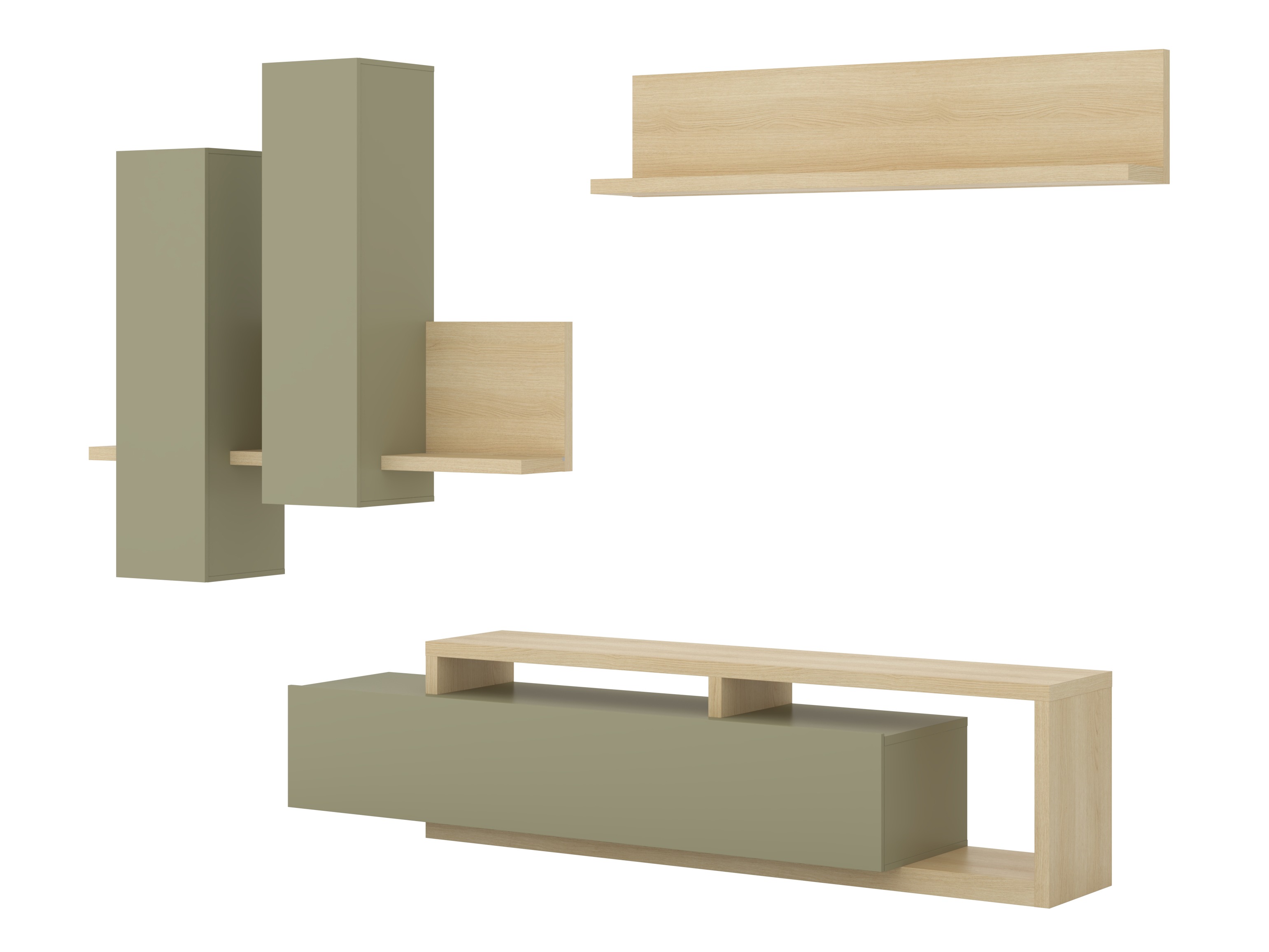 Conjunto para sala de estar Lutiva 100 (Eucalipto + Carvalho)