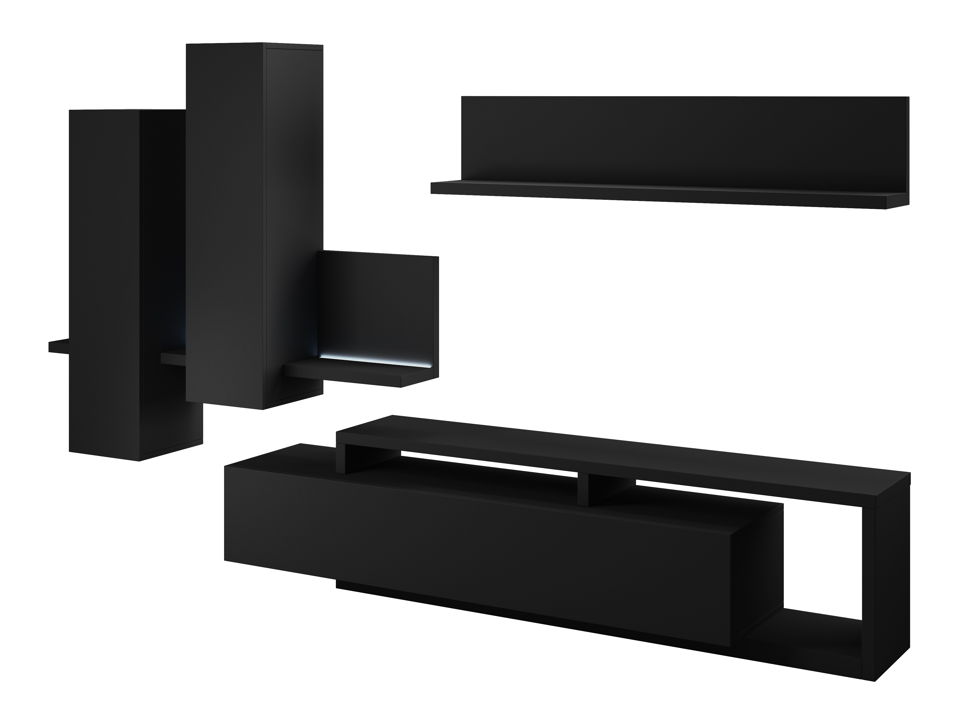 Conjunto para sala de estar Lutiva 100 (Preto matte)