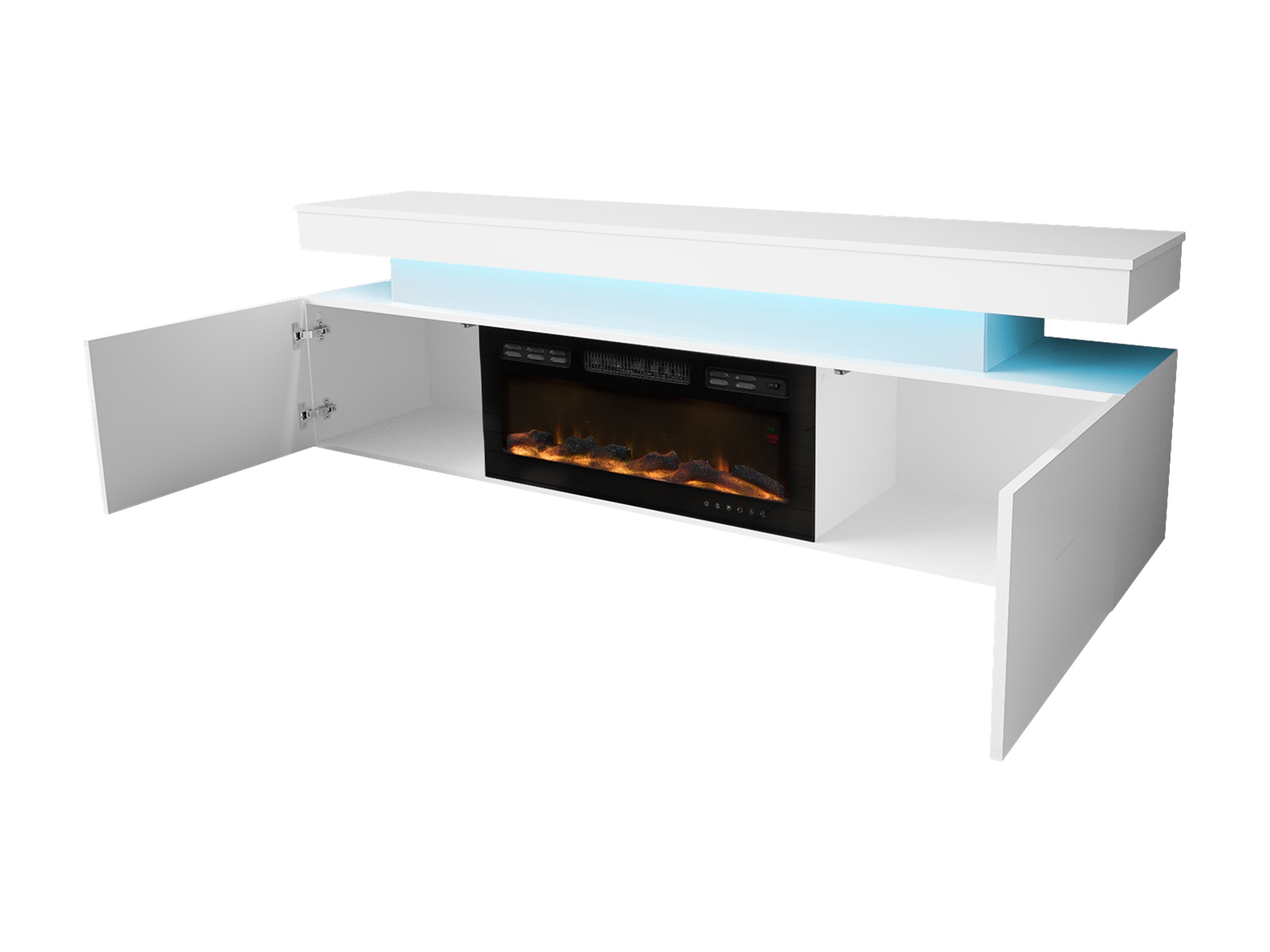 Conjunto para sala de estar Monfero 106 (Branco + Branco brilhante)