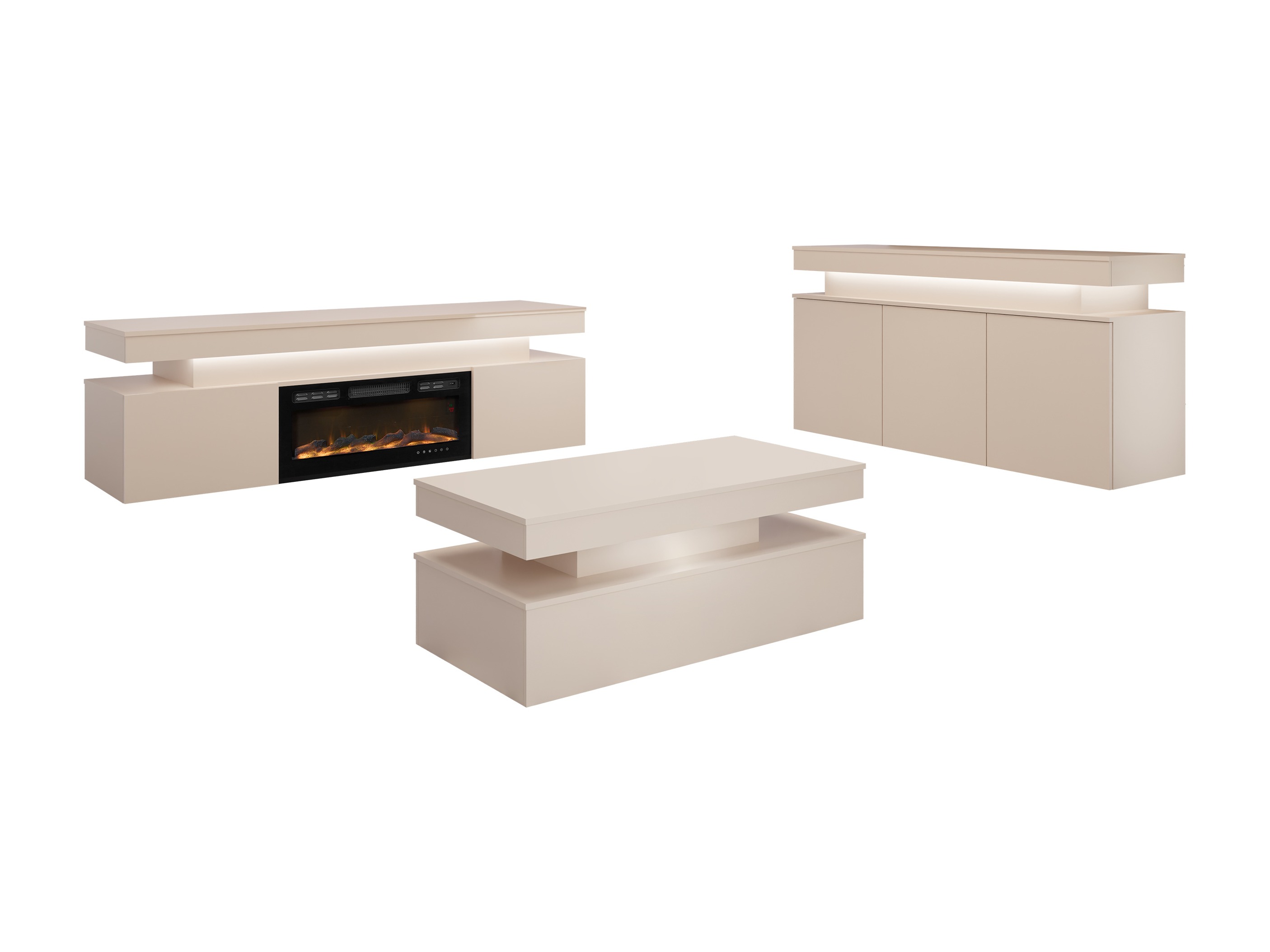 Conjunto para sala de estar Monfero I (Castanho claro)