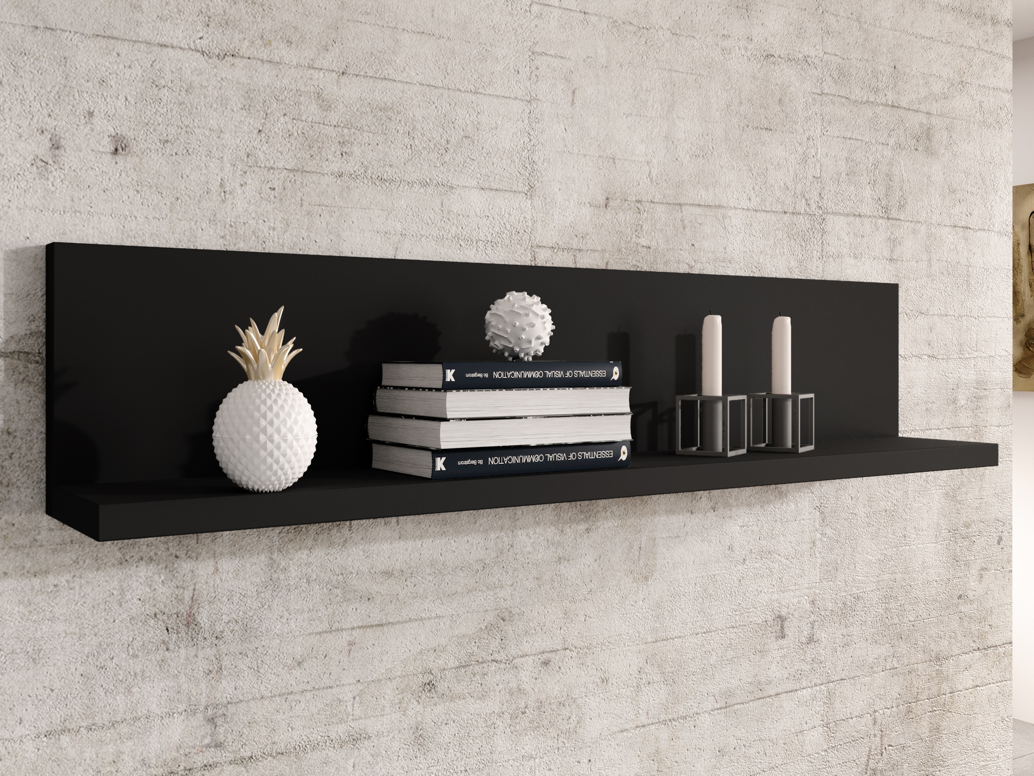 Estante de parede Lutiva 102 (Preto matte)