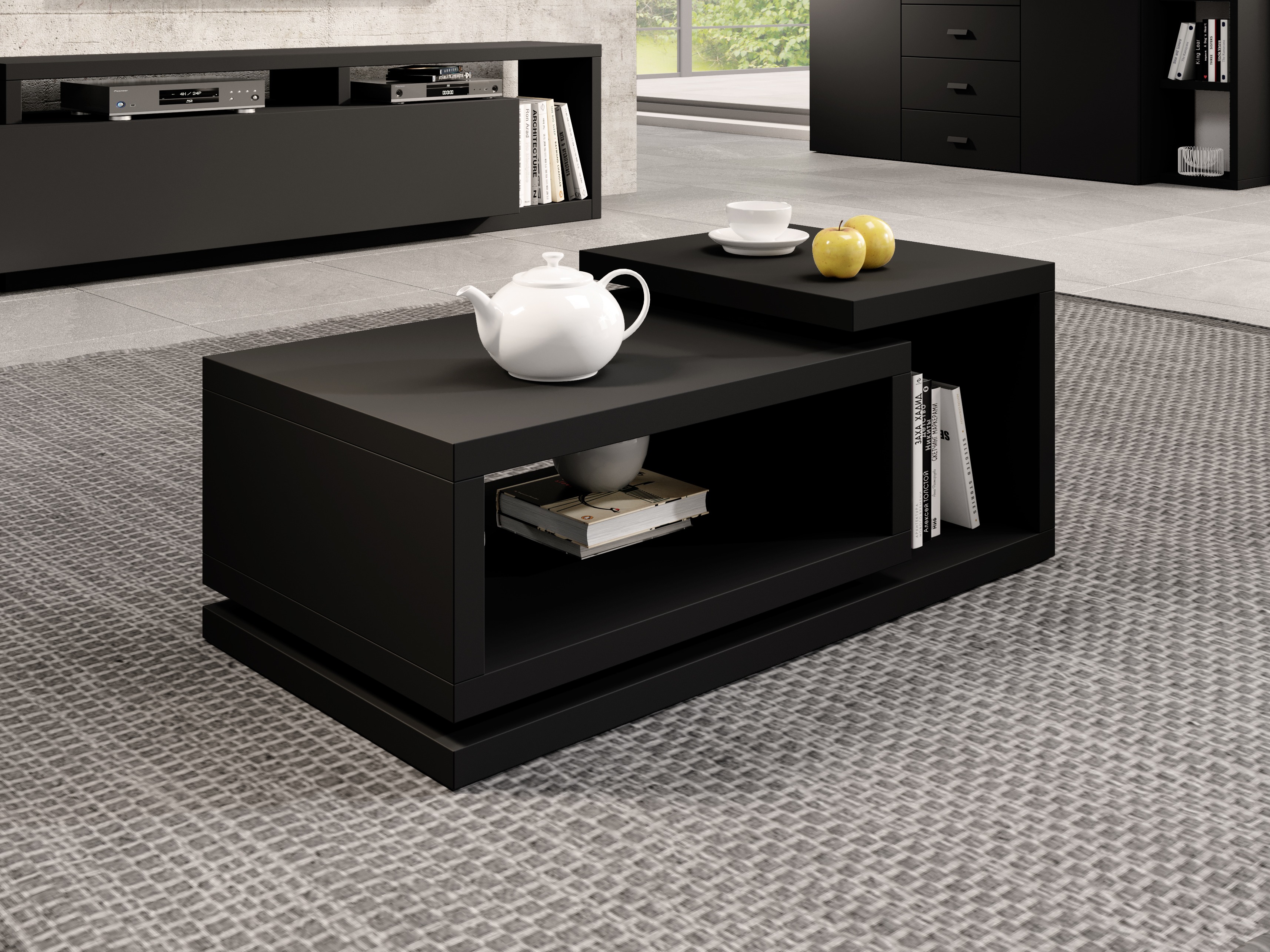 Mesa de centro Lutiva 104 (Preto matte)