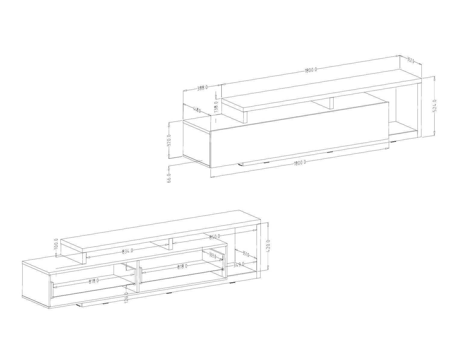 Móvel de TV Lutiva 103 (Branco + Cimento)