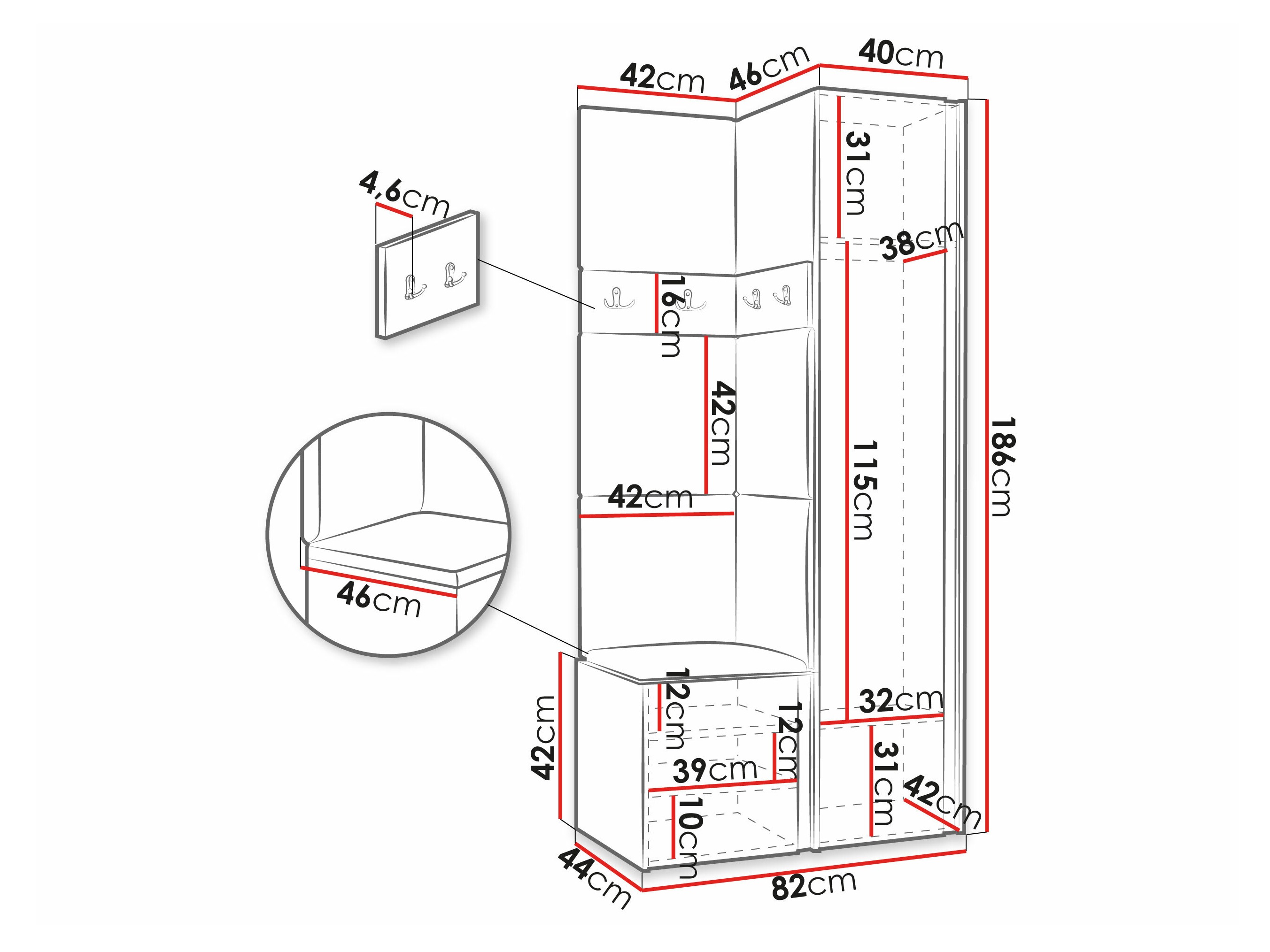 Conjunto para corredor Pinis XXIV (Branco)