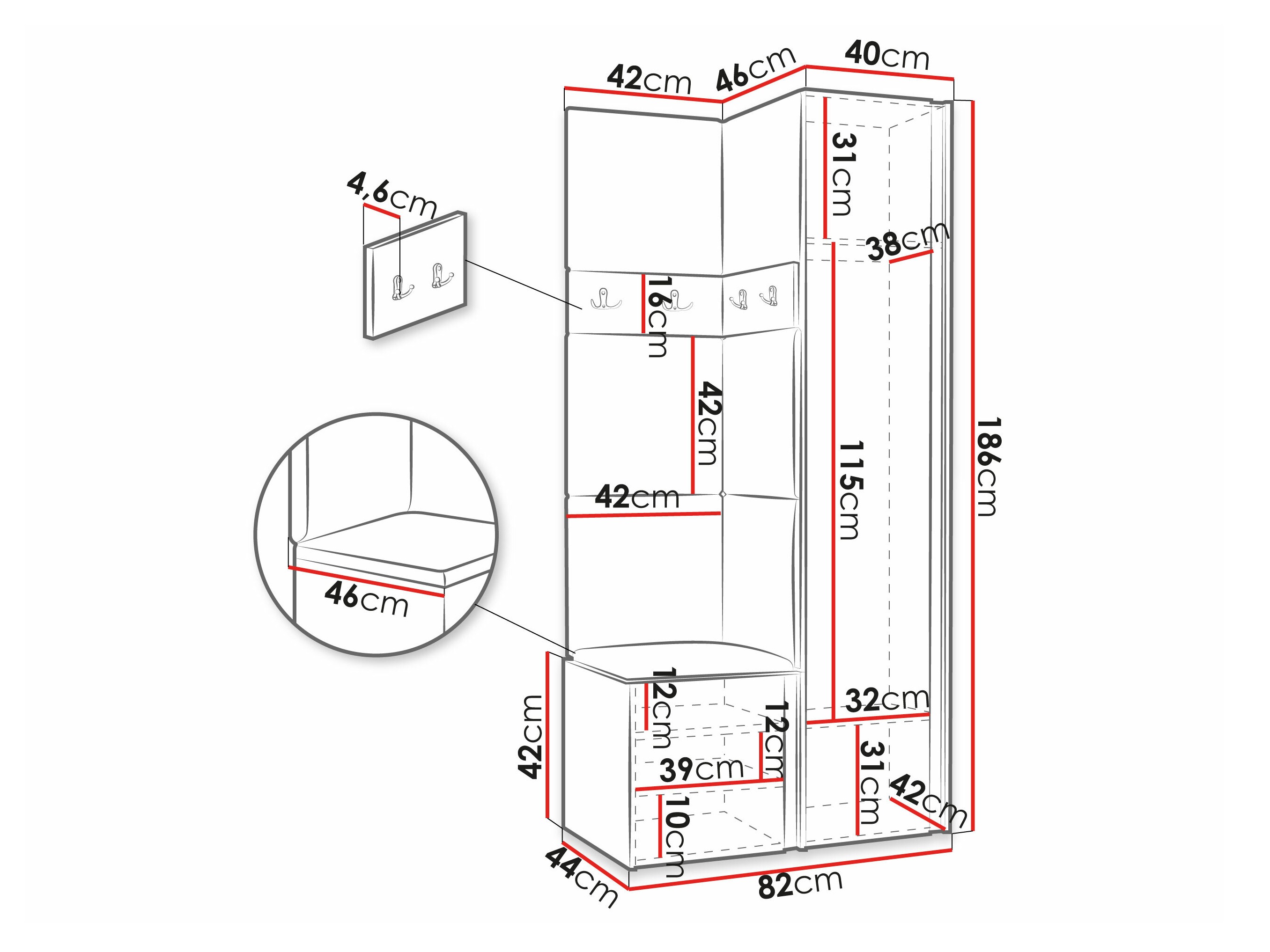 Conjunto para corredor Pinis XXV (Branco)