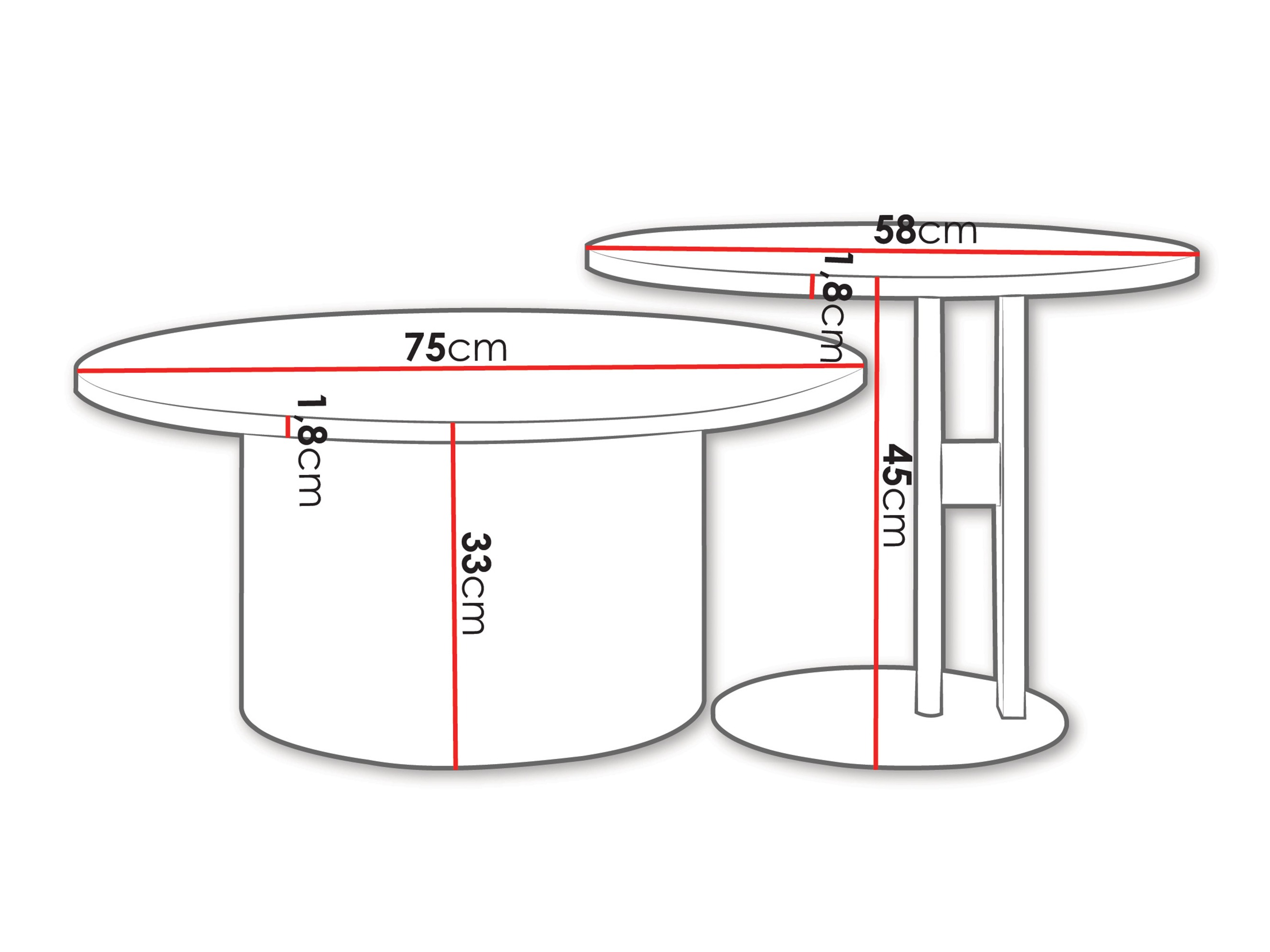 Conjunto de mesa de centro Oswego 159 (Branco)