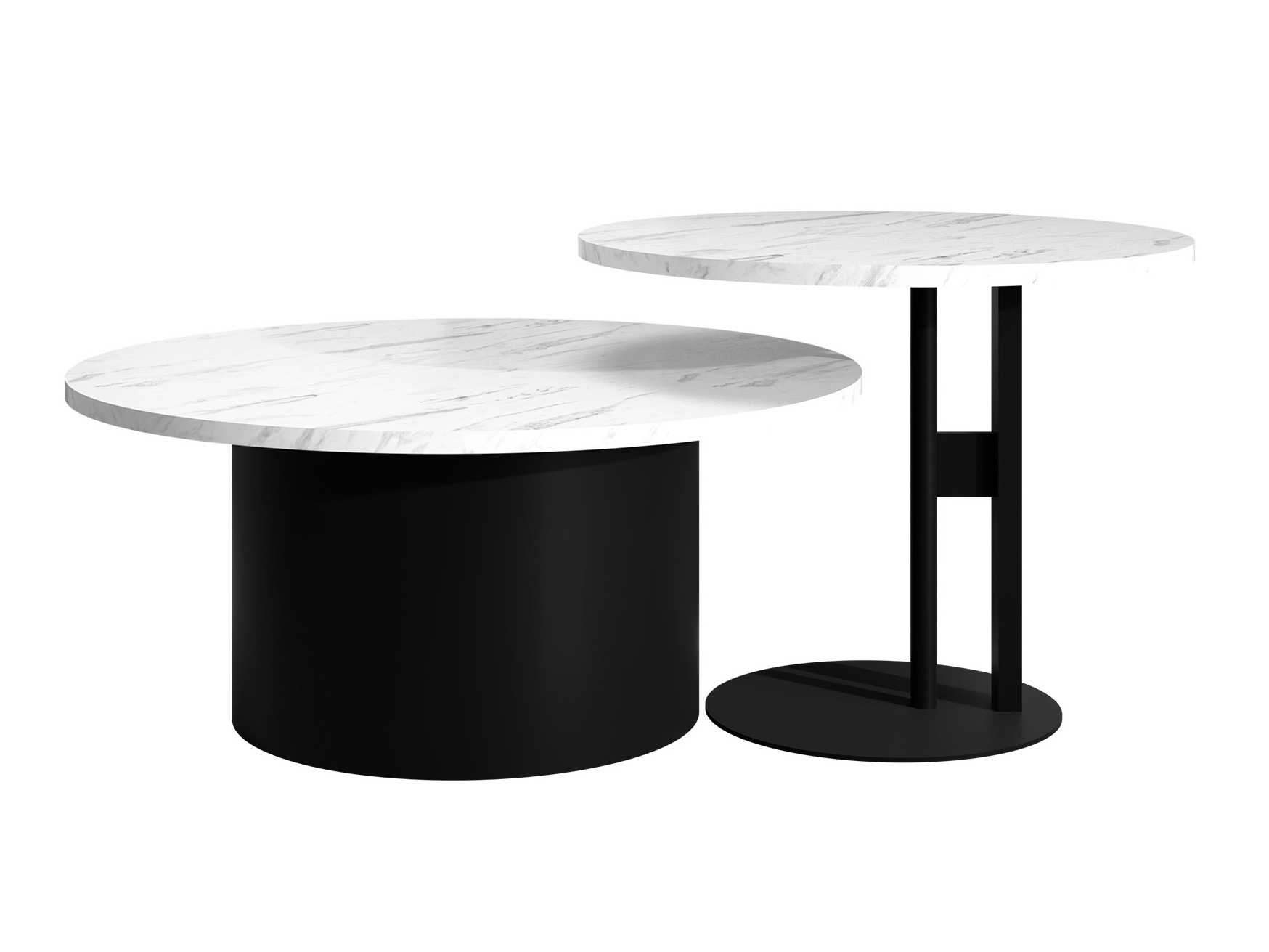 Conjunto de mesa de centro Oswego 159 (Marmore branco)