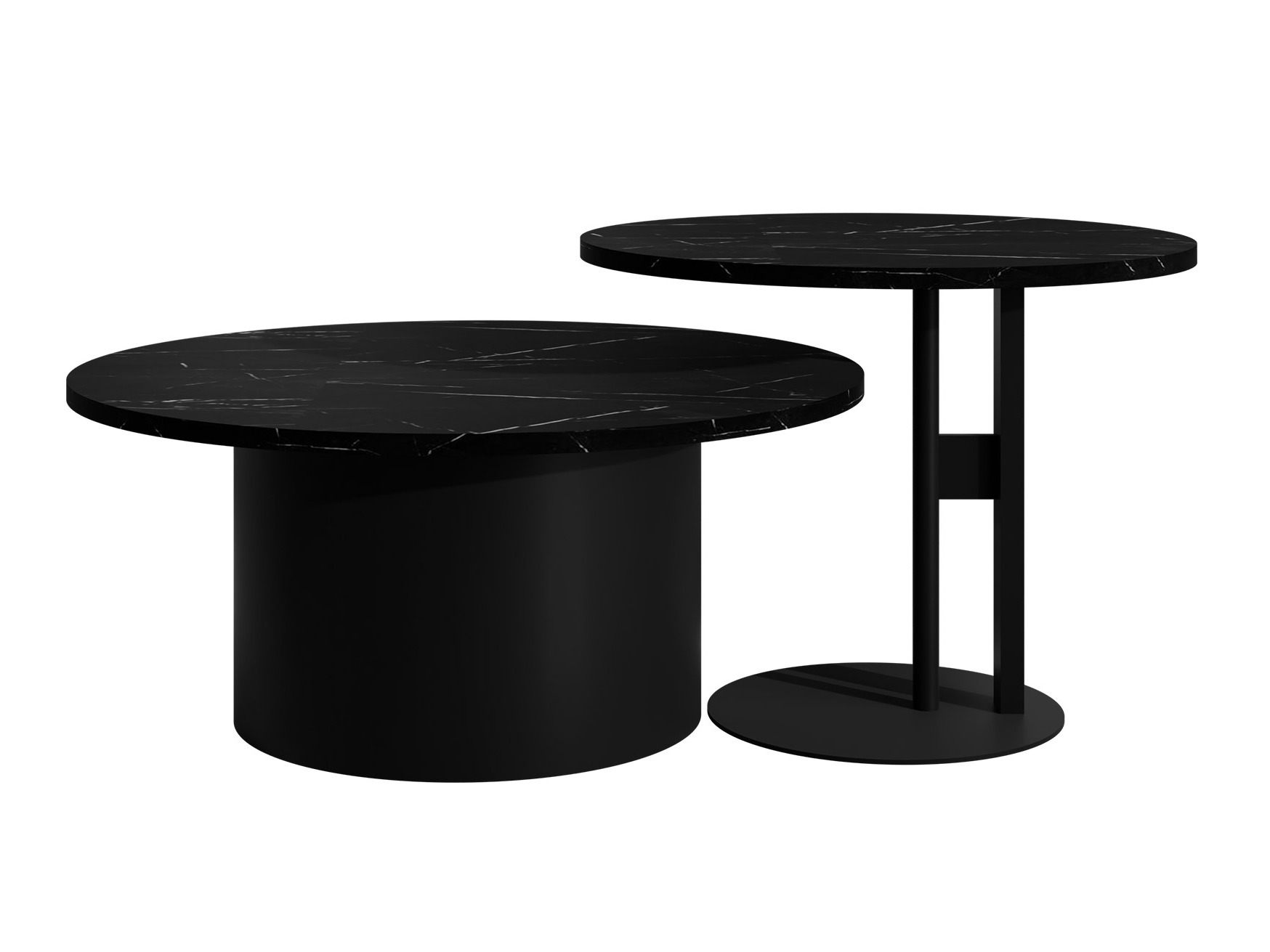 Conjunto de mesa de centro Oswego 159 (Mármore preto)