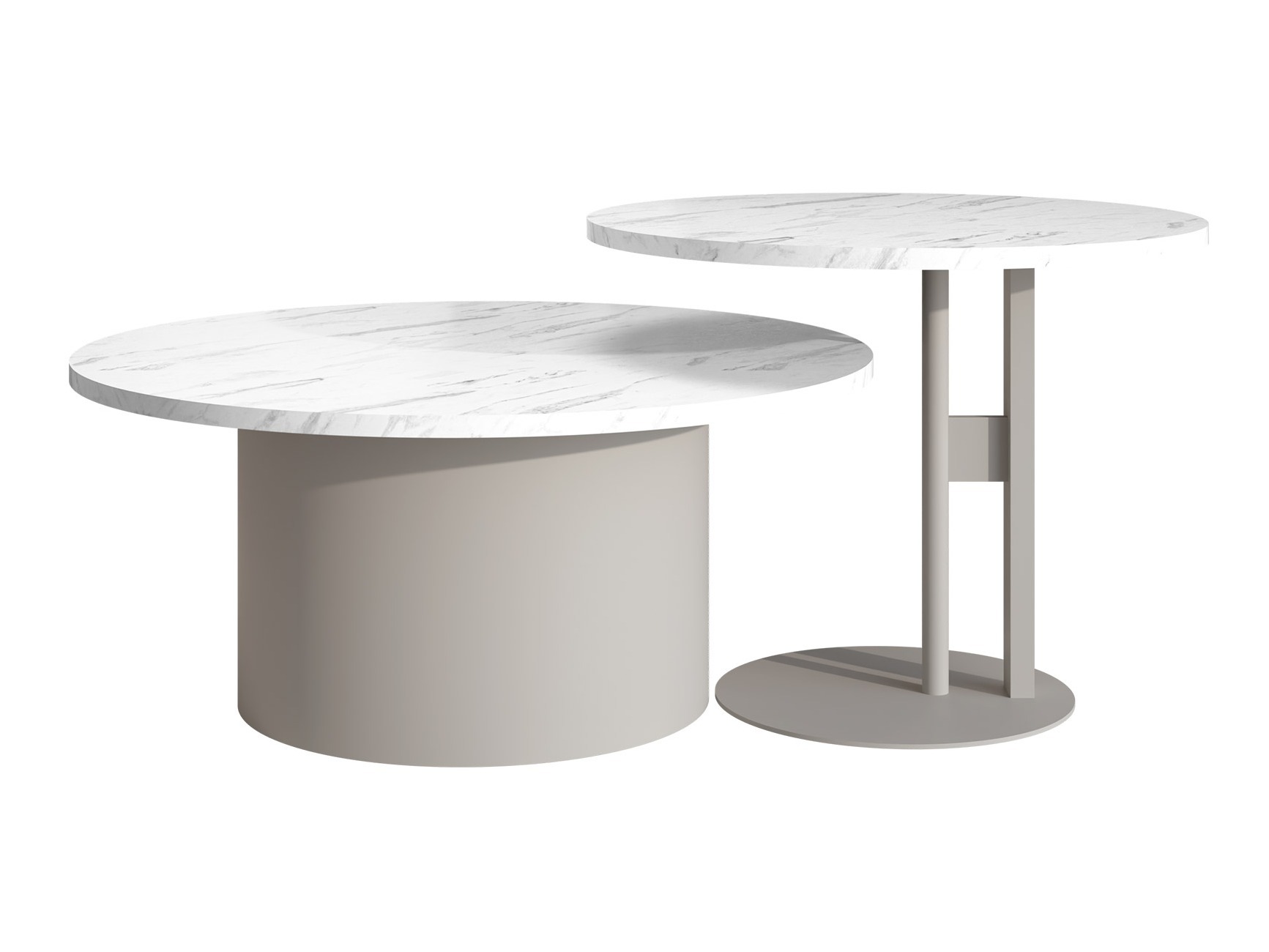 Conjunto de mesa de centro Oswego 160 (Marmore branco)