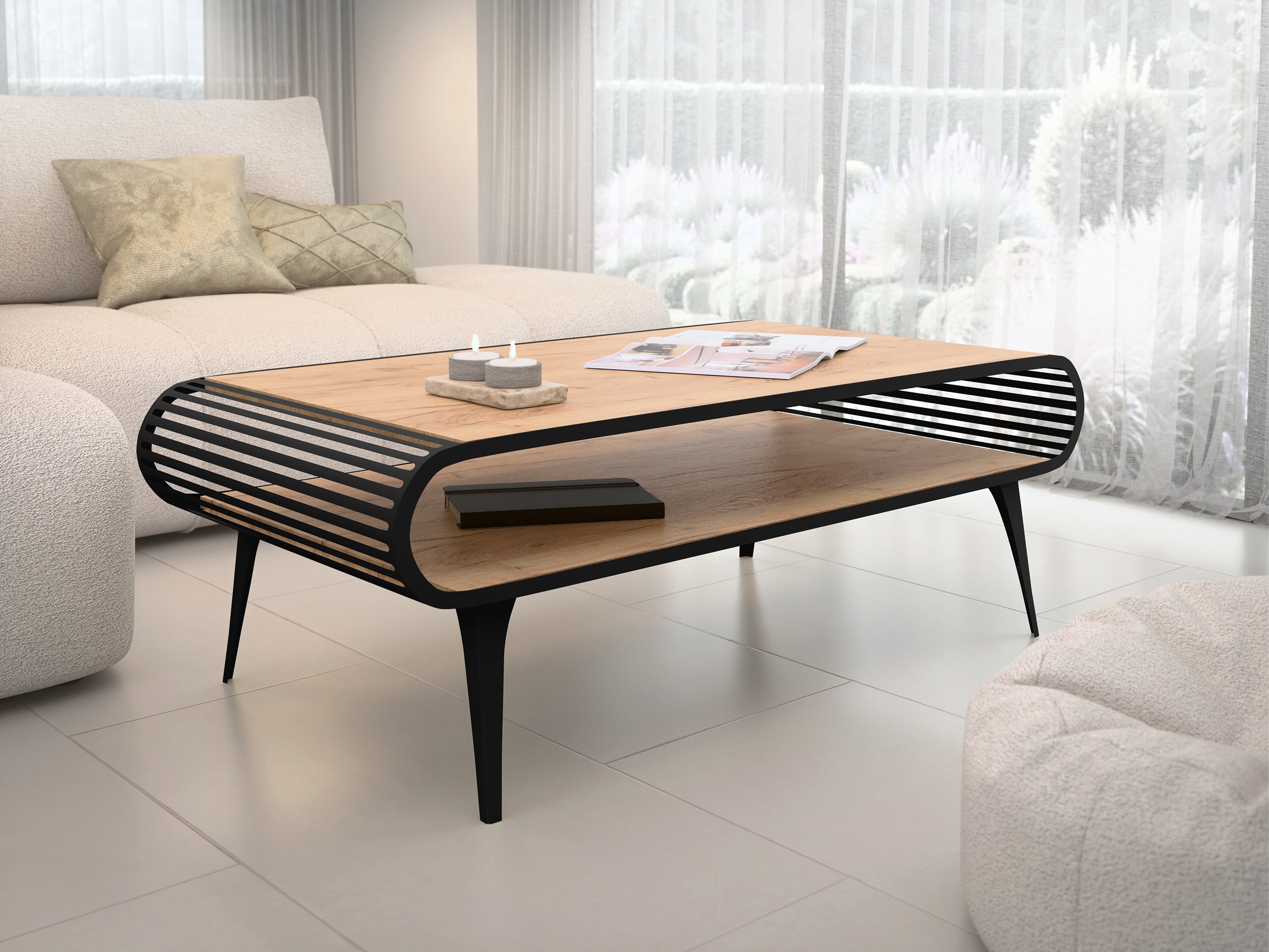 Mesa de centro Oswego 161 (Craft de carvalho dourado)